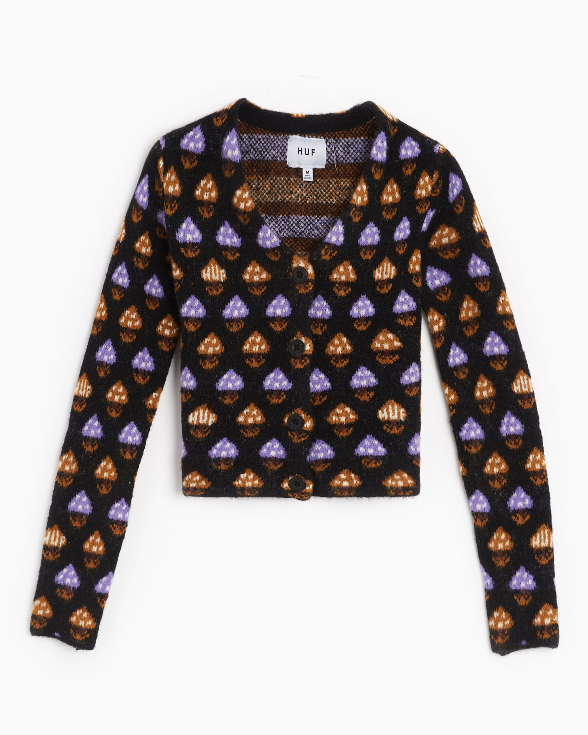 Cardigan HUF Shroom Women's Cropped Cardigan para mulher Black XS
