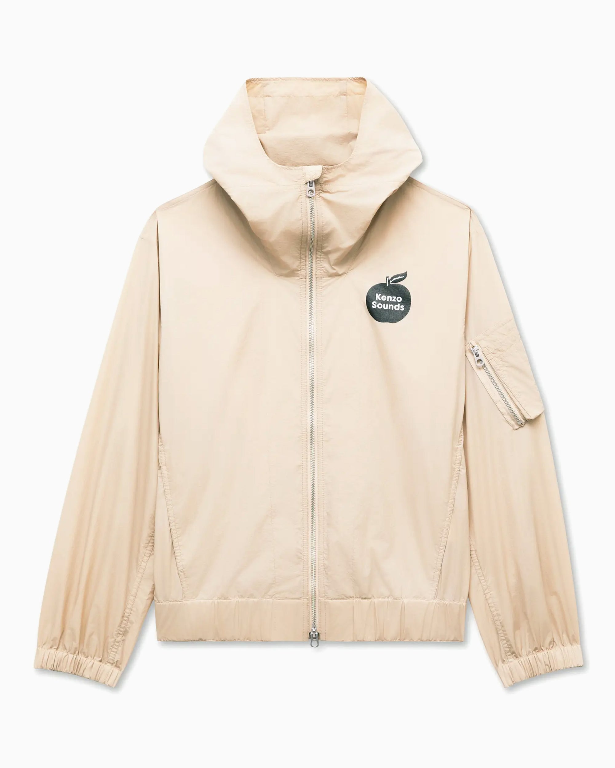 KENZO ベージュ フード付きジャケット　マウンテンパーカー Kenzo Sounds Logo Men's Windbreaker
