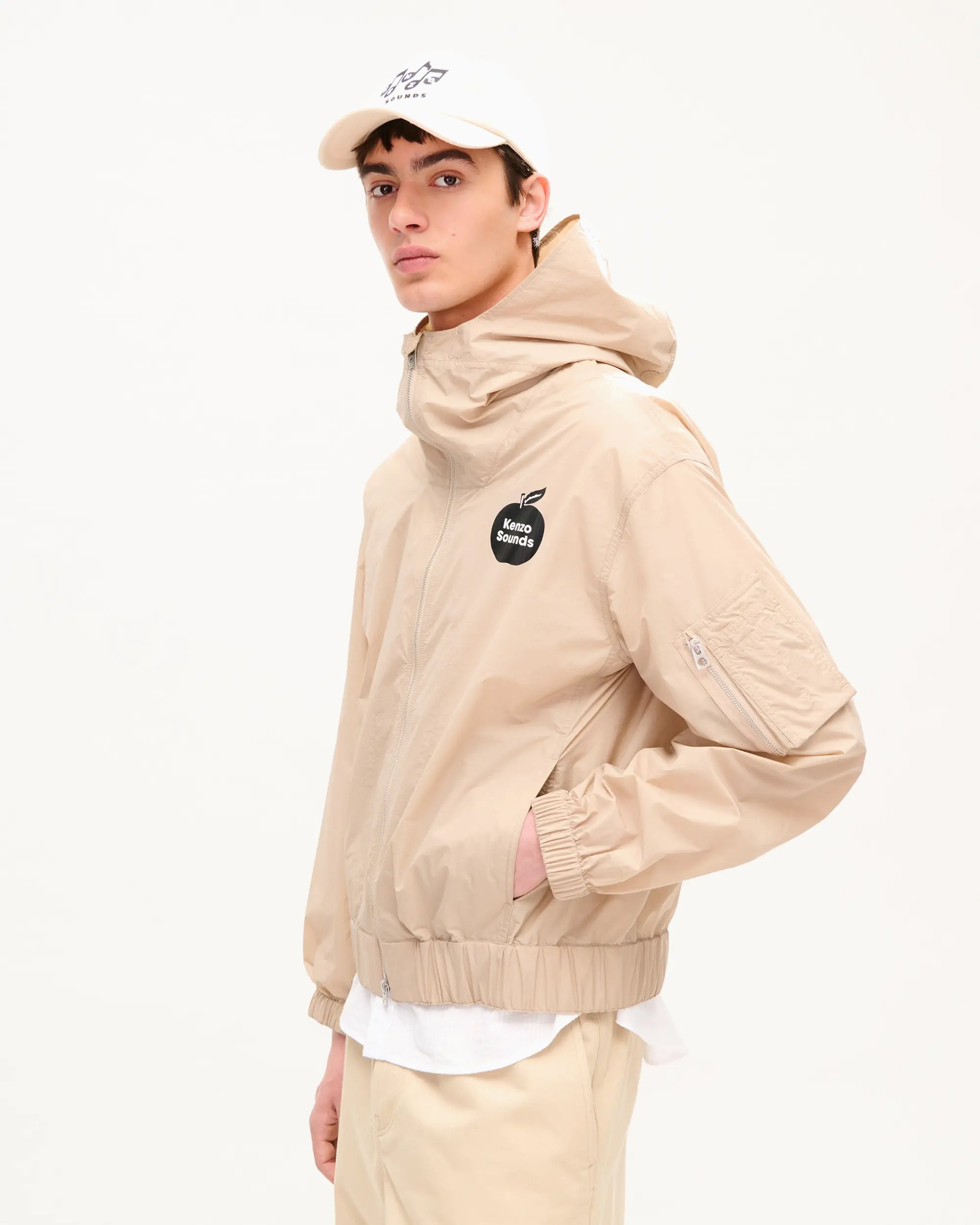 Jackets Coats Kenzo Sounds Logo Men's Windbreaker - FG65BL1209NU-11