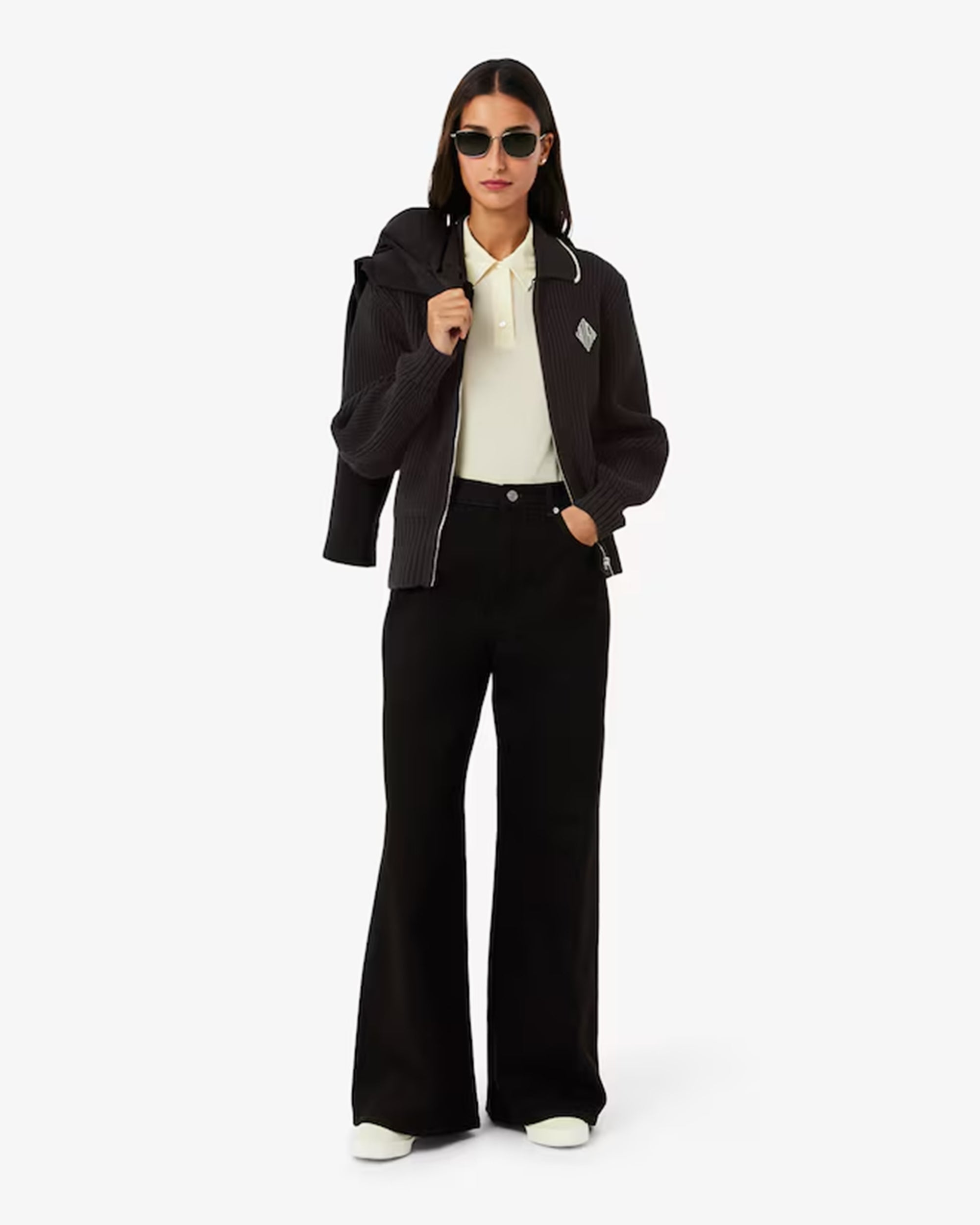 Lacoste Retro Logo Relaxed Women's Cardigan