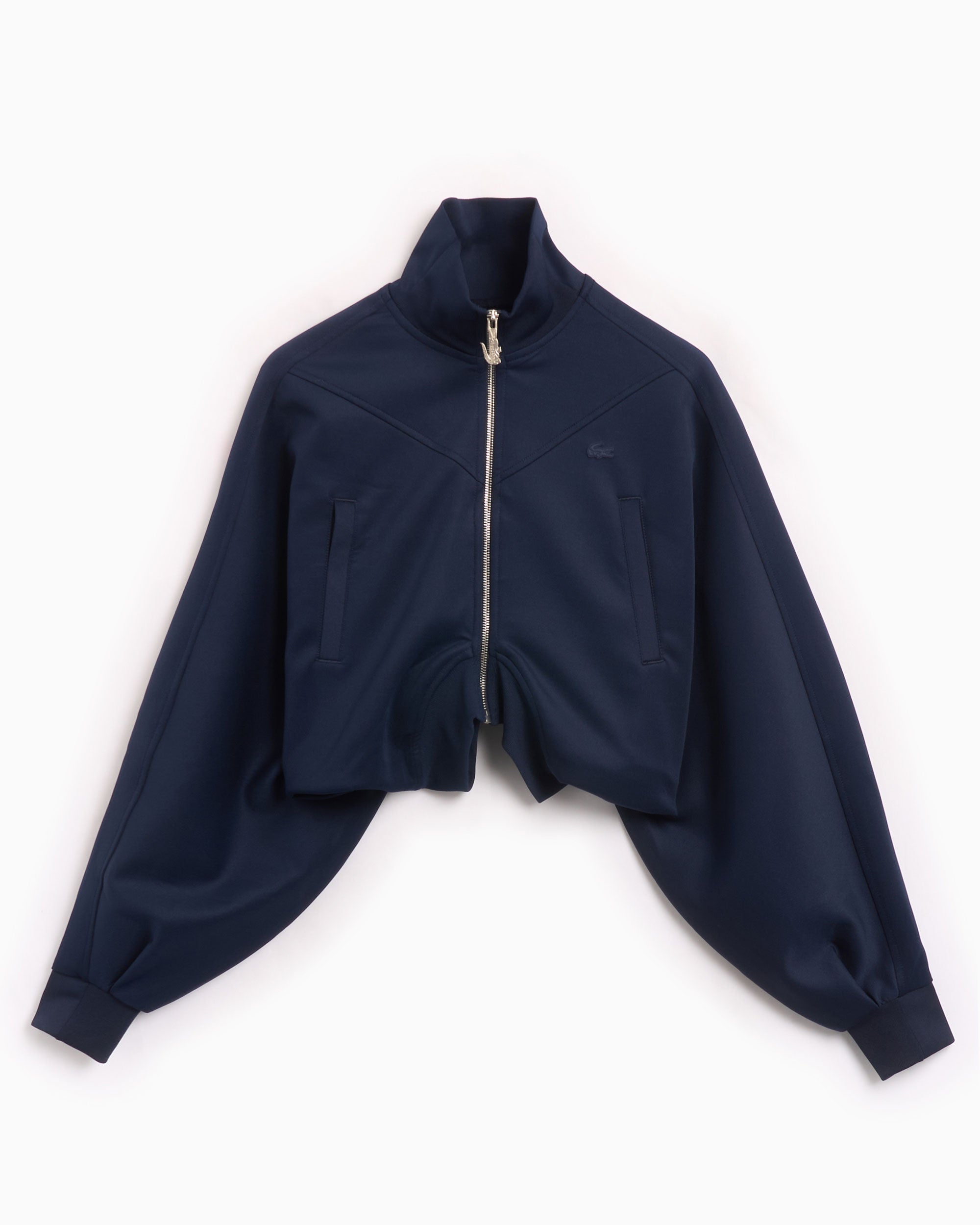 Lacoste Women's Cropped High Neck Zip-Up Interlock Jacket