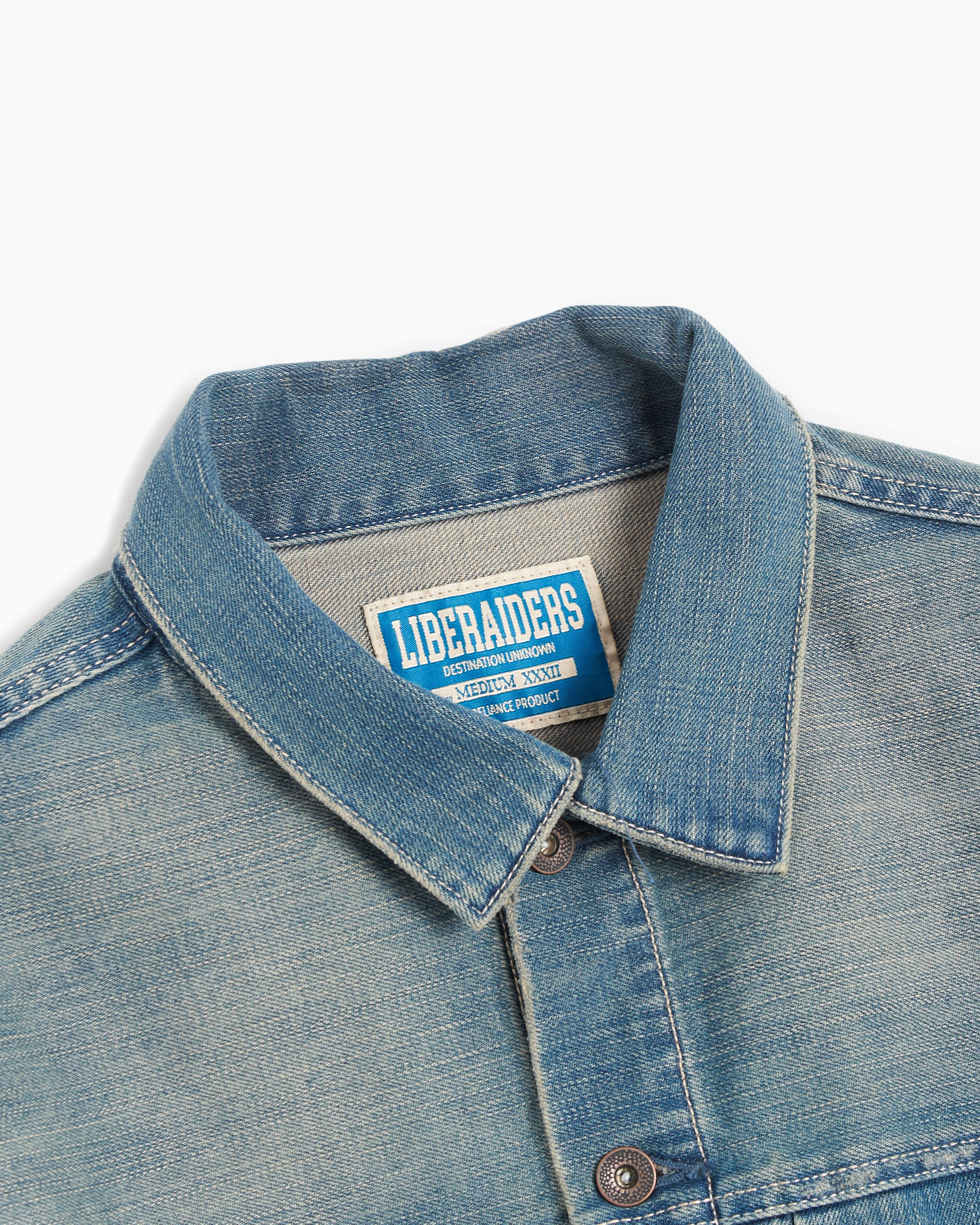 Liberaiders® Liberaiders® Bleached Men's Denim Jacket Men's Denim Jack