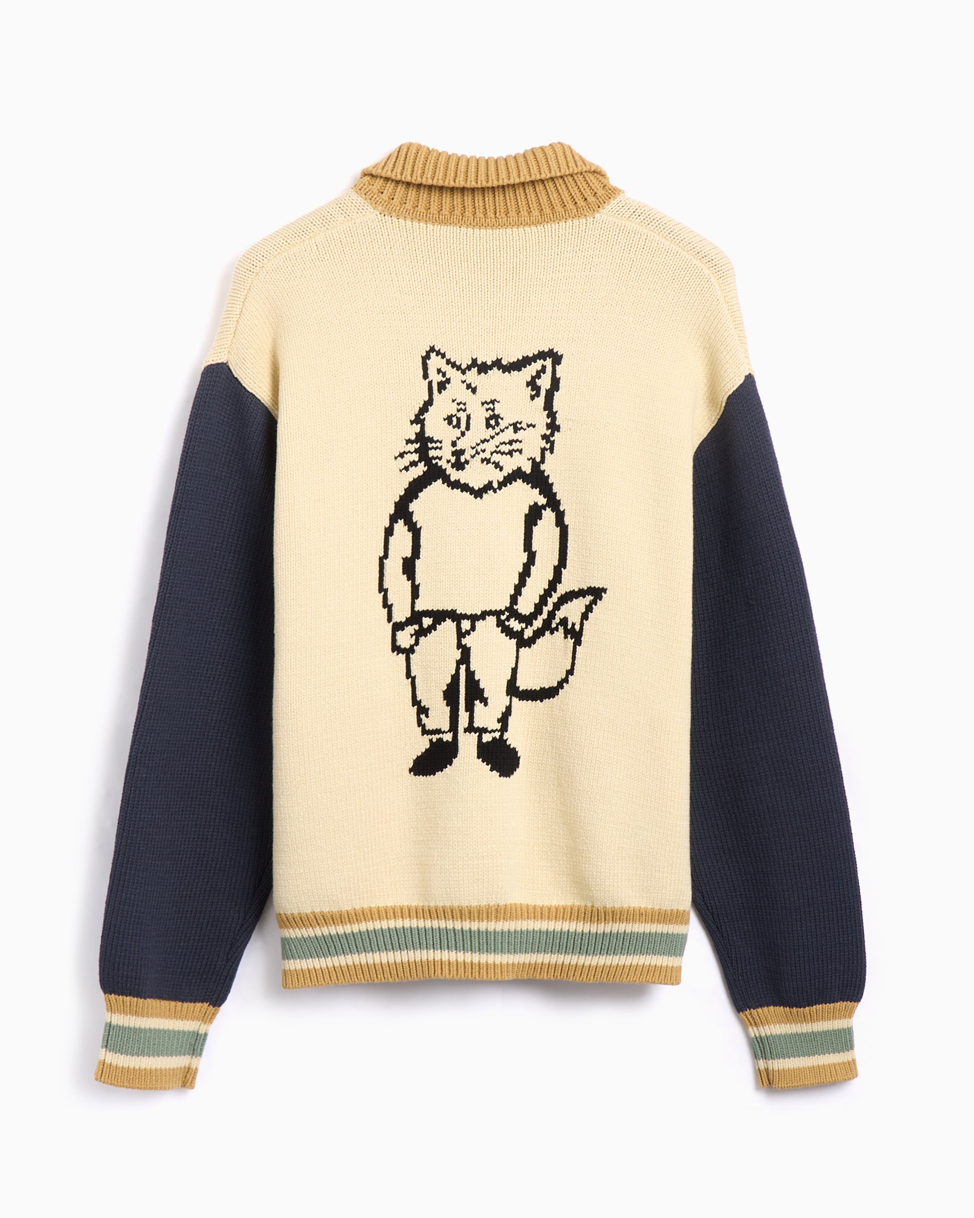 Maison Kitsuné Maison Kitsuné Knitted College Men's Cardigan Men's Car