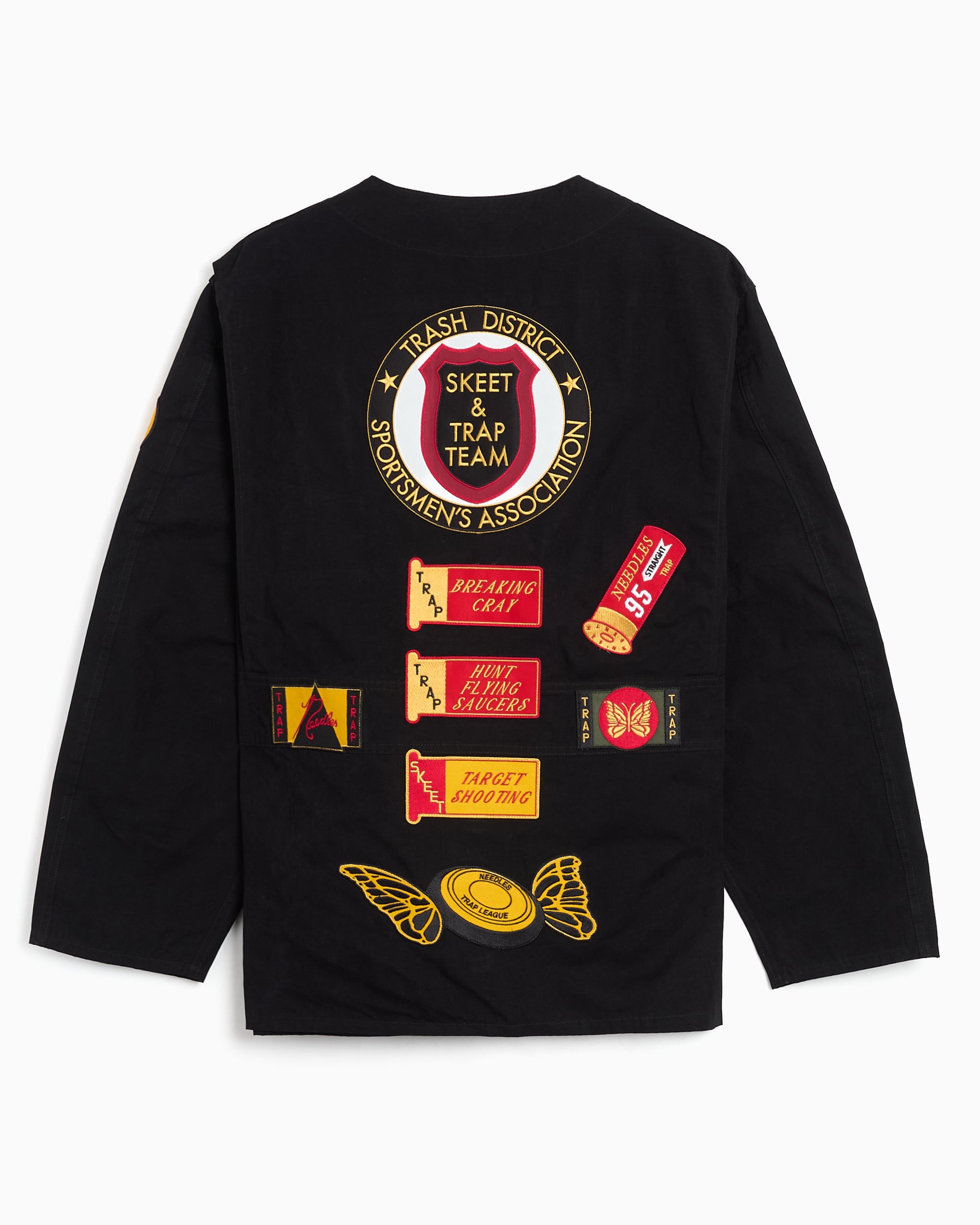 Jackets Coats Needles Shooting Embroidered Relaxed Men's Quilted Jacket - SX138-B-Black