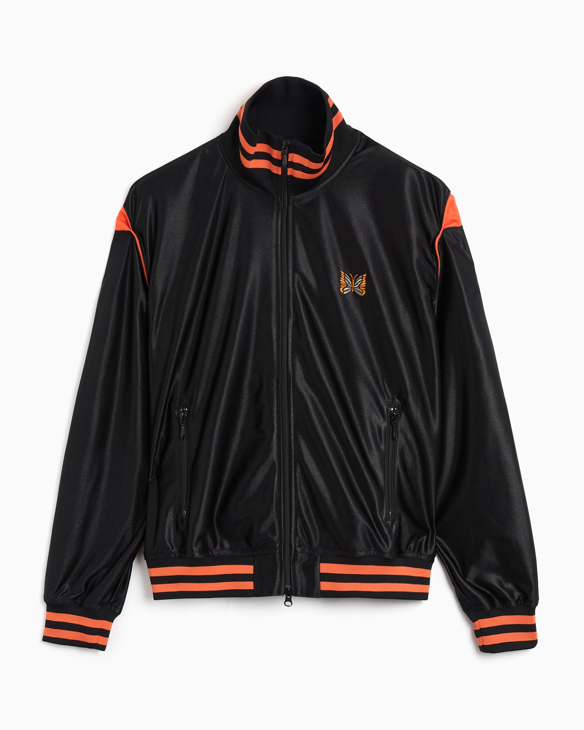 Jackets Coats Needles Tricot Sateen Logo Relaxed Men's Track Jacket - SX217-B-Black