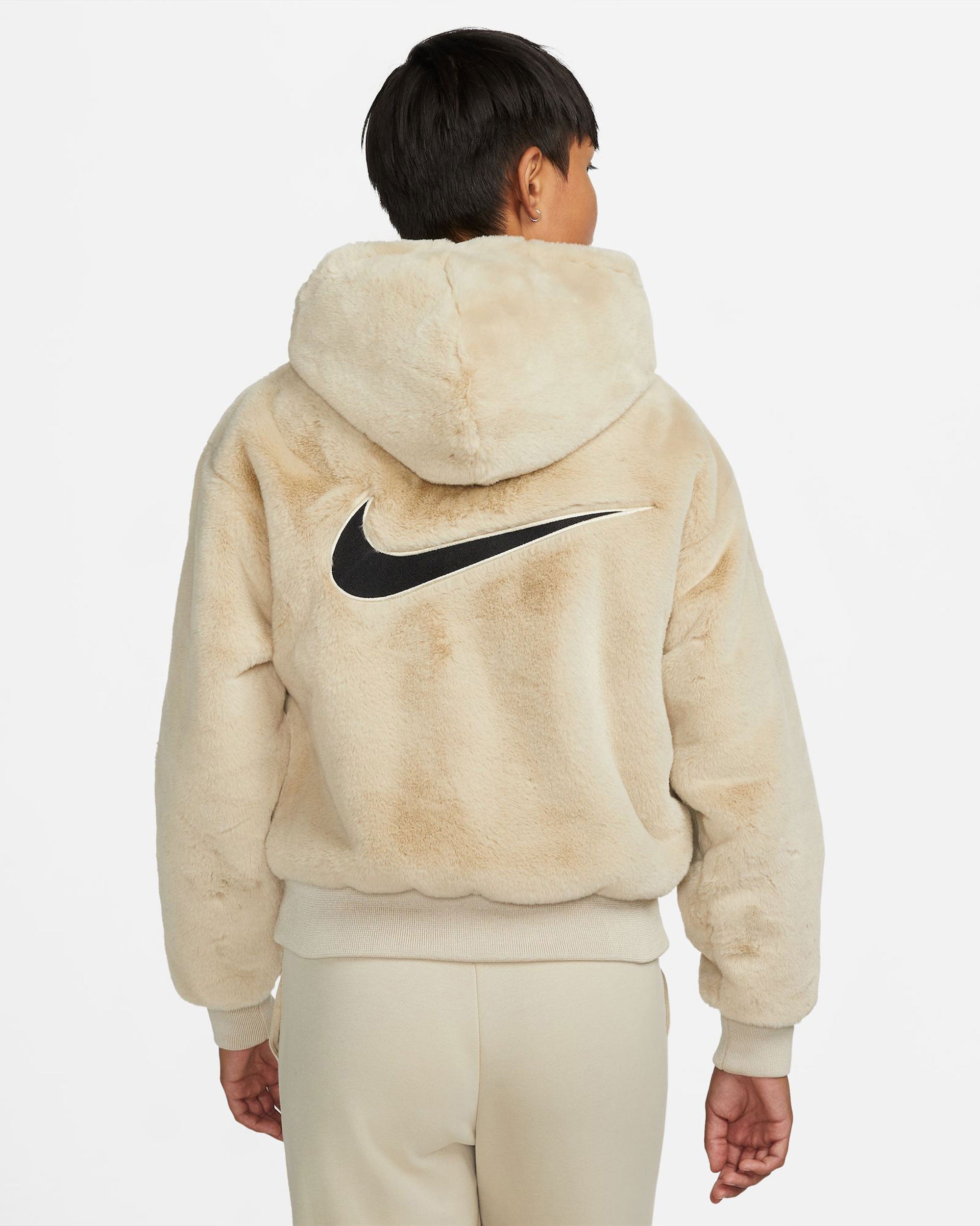 Nike Sportswear Essentials Women's Hoodie Faux Fur Rattan