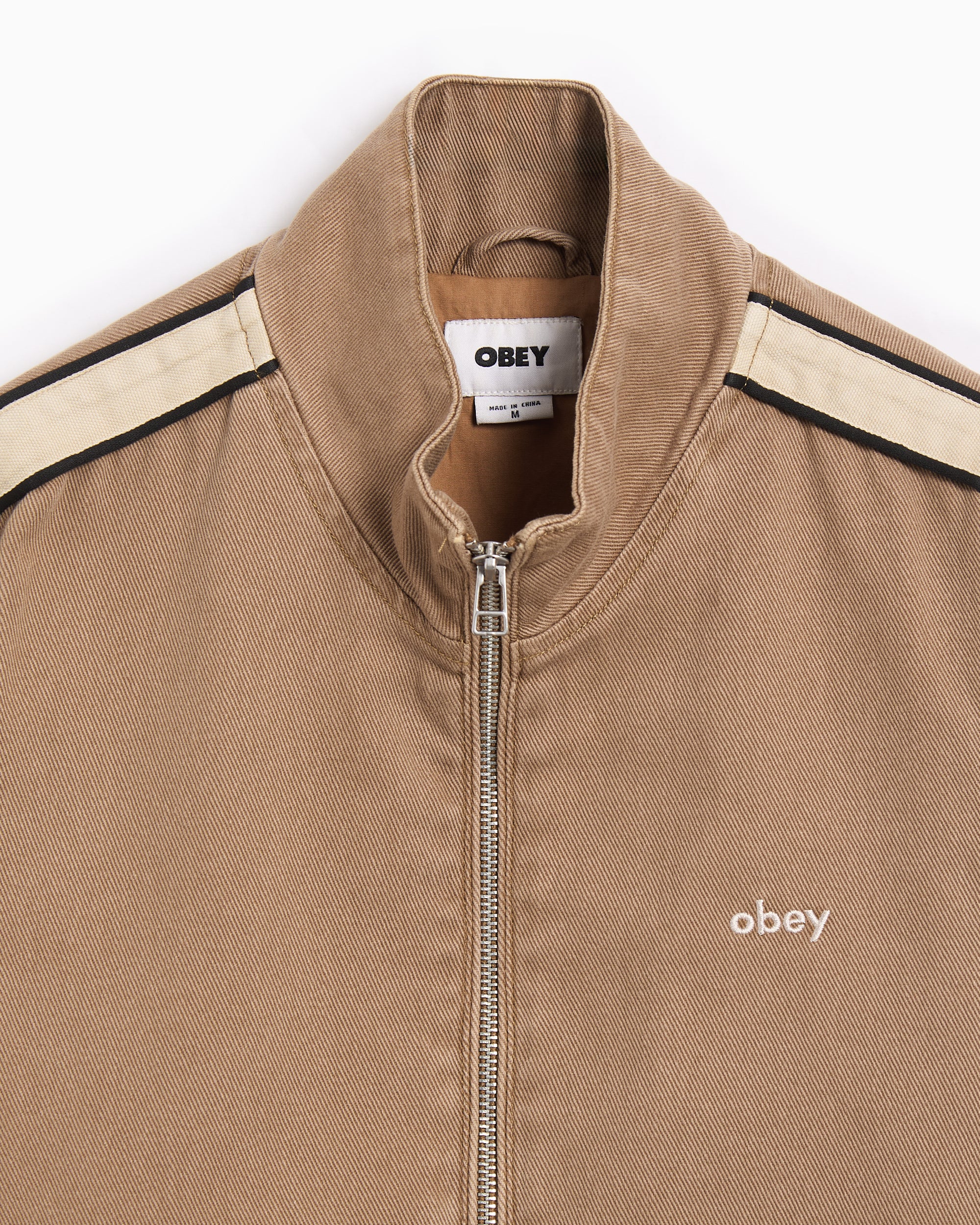 OVY OmbreCheckShirt Jacket (beige×brown) OBEY Clothing Astrid Stripe Women's Light Jacket