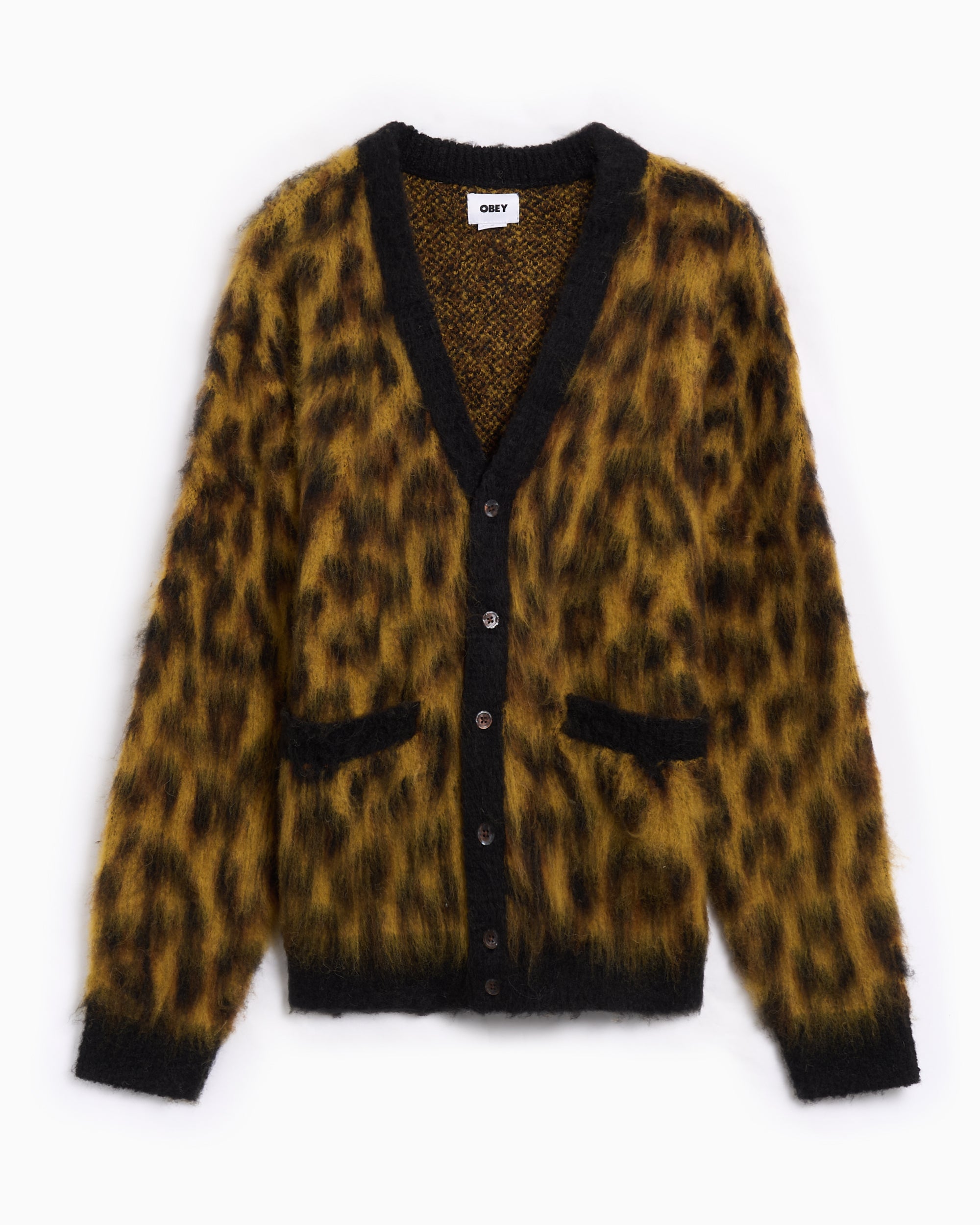 Jackets Coats OBEY Clothing Patron Leopard Men's Cardigan - 151010025-LEO