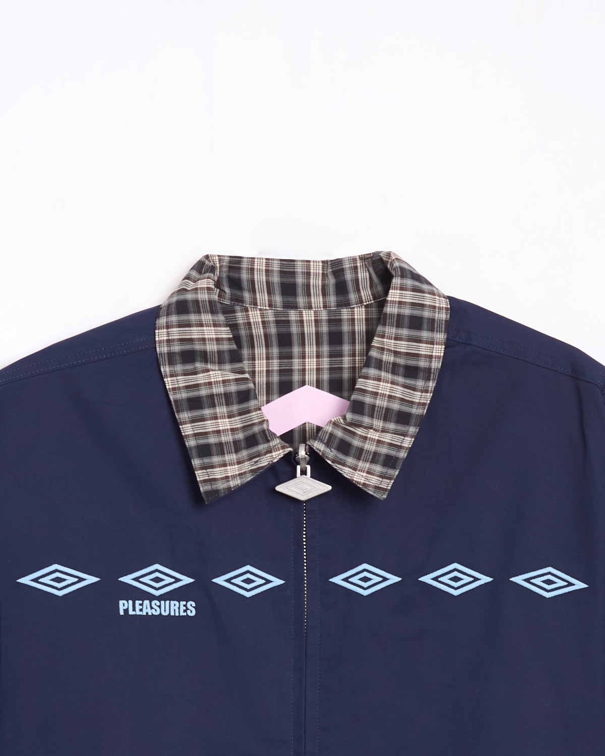 Jackets Coats Pleasures x Umbro Diamonds Plaid Reversible Men's Light Jacket - P26U003-NAVY
