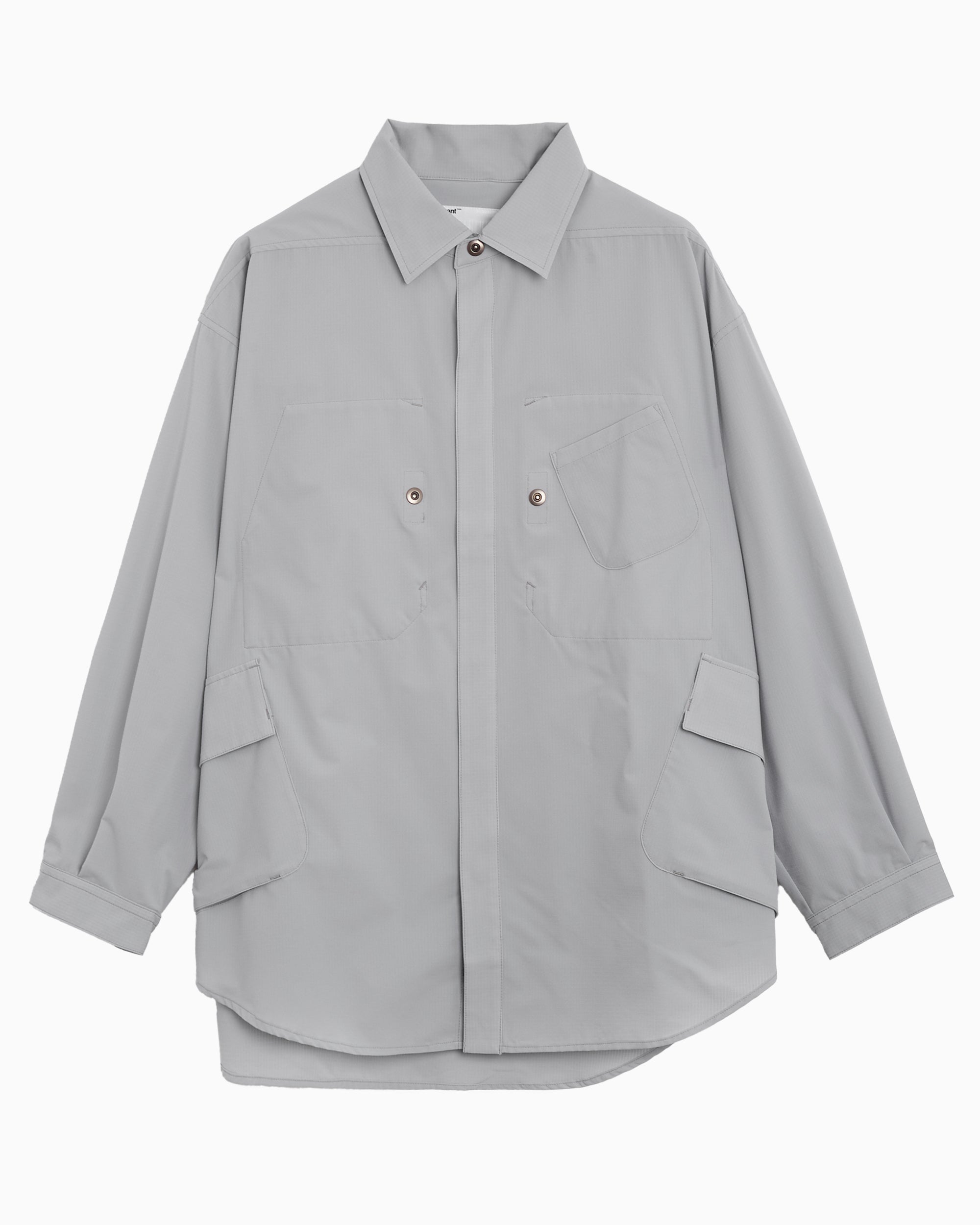 Jackets Coats Poliquant The In-Sideout Pockets Oversize Men's Overshirt - 2601010-LGREY