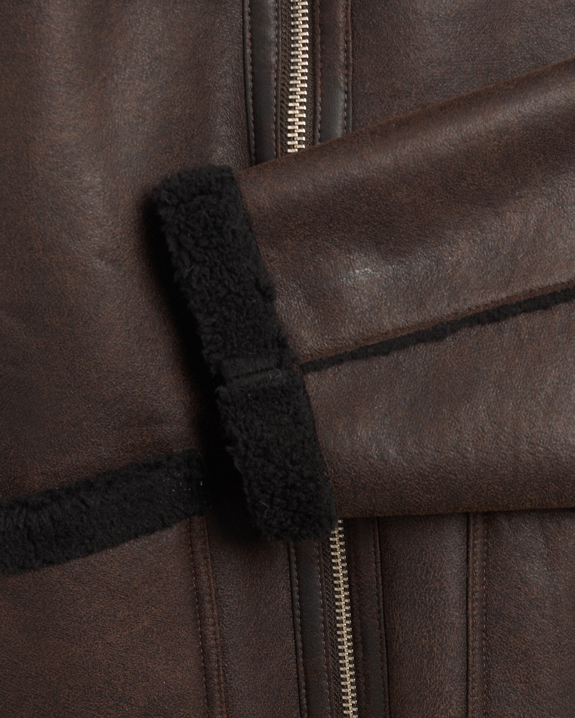 Jackets Coats Rassvet Men's Faux Shearling Leather Coat Men's Leather Jacket - PACC15C005-2