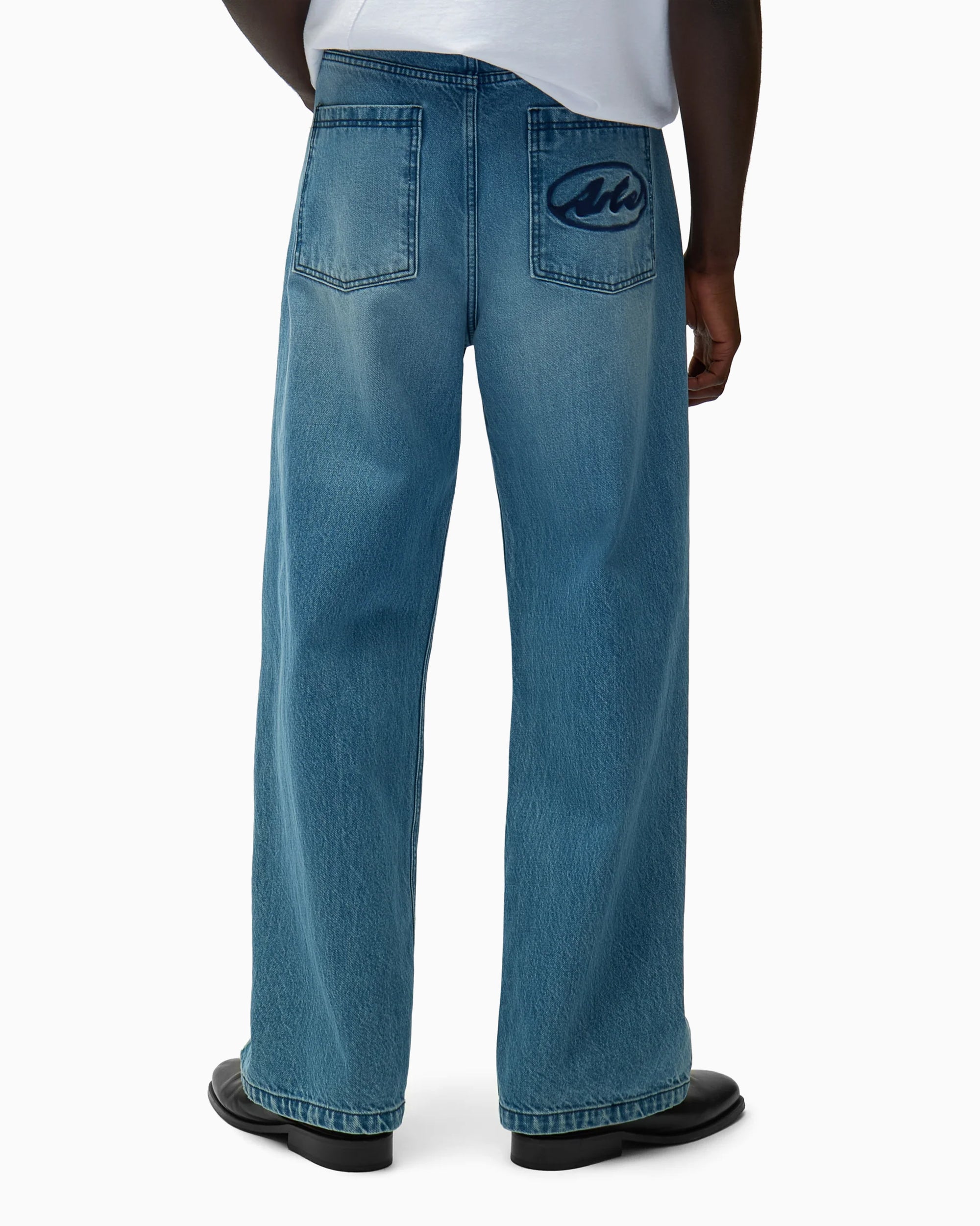 Jeans Arte Antwerp Circle Logo Relaxed Men's Baggy Jeans - SS26-171P-DenimBleach