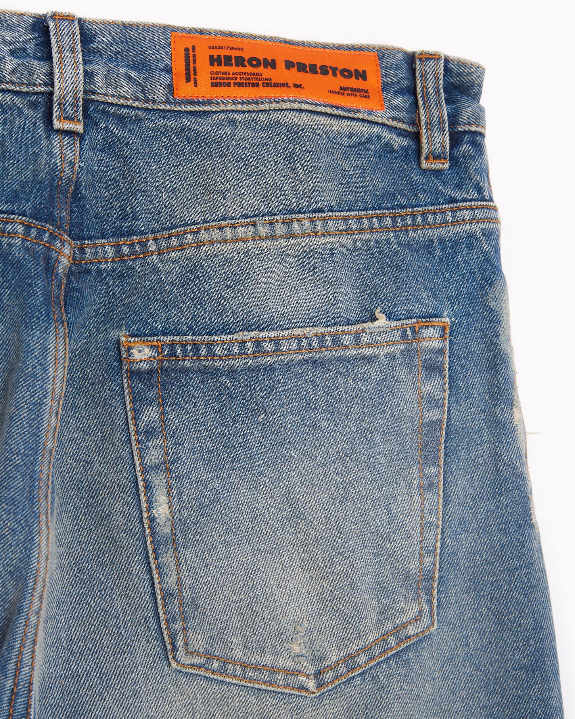 Heron Preston Distressed Regular Men's Pants Men's Jeans