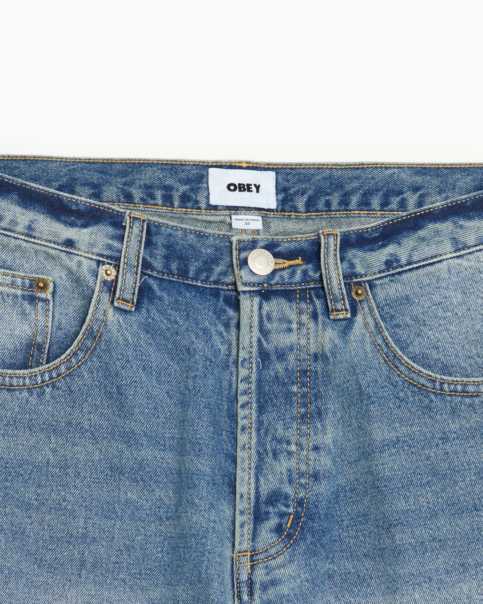 Jeans OBEY Clothing Boxcar Straight Men's Jeans - 142010119-HVI