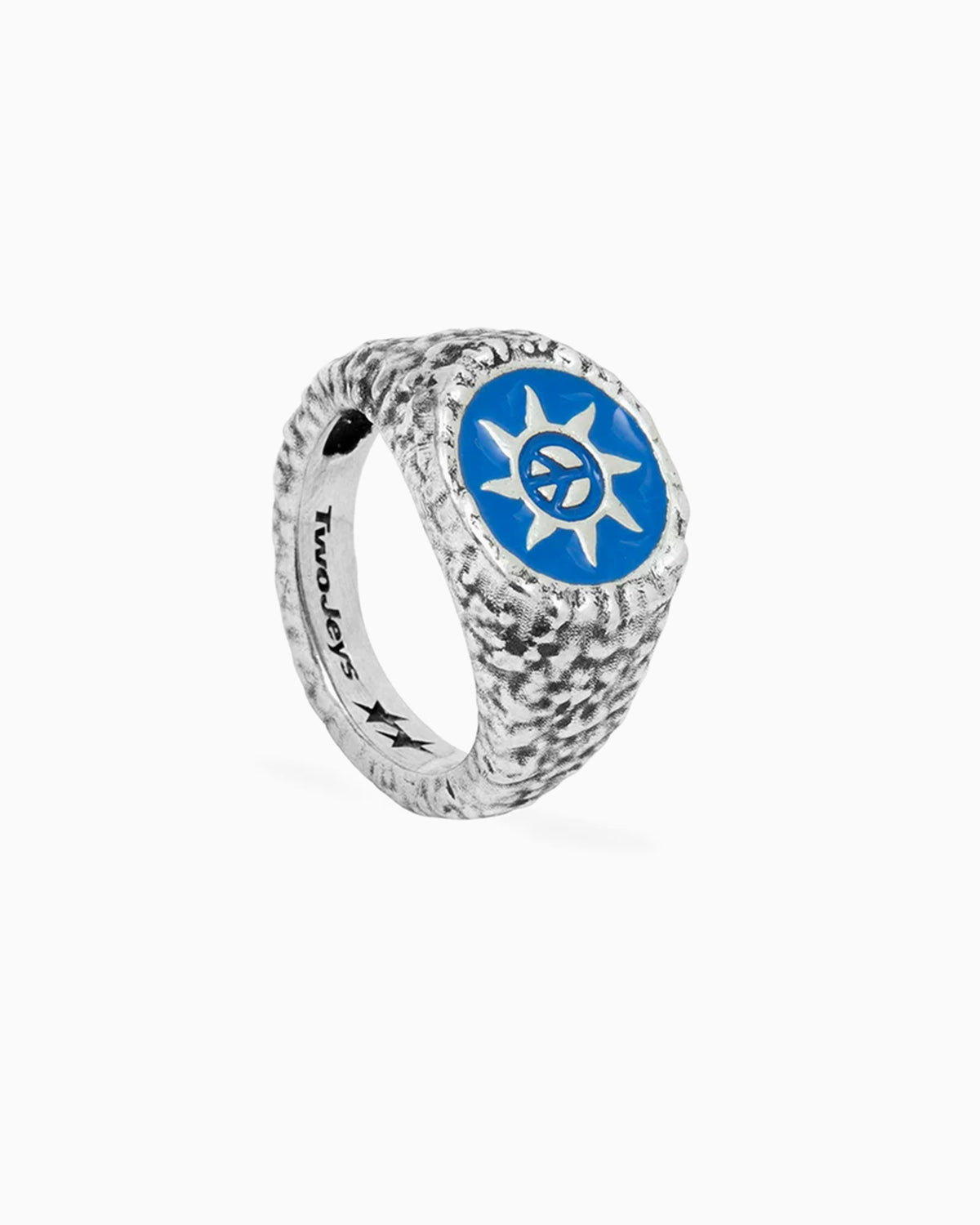 TwoJeys Enameled Peace Out Unisex Ring