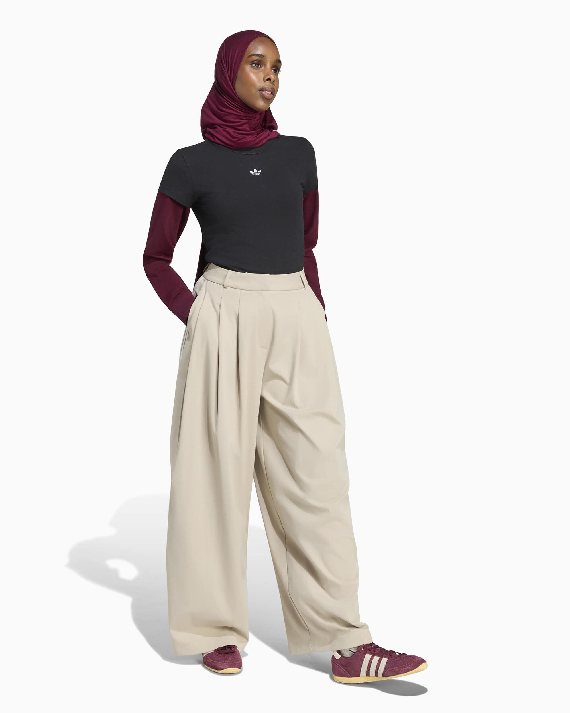 Pants adidas Originals Pleated Women's Wide Leg Pants - KQ5838