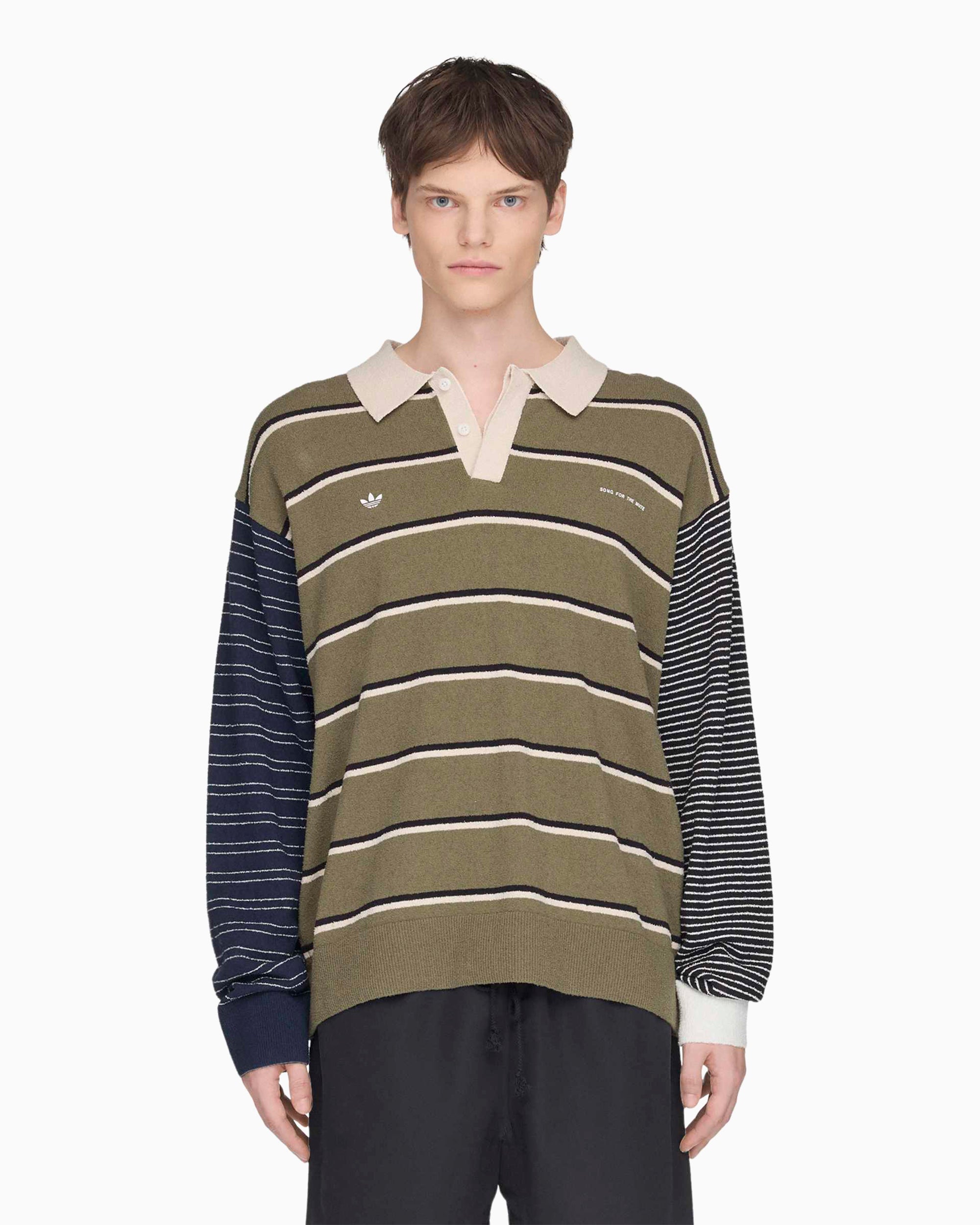 adidas Originals x Song For The Mute 007 Striped Relaxed Unisex Polo S
