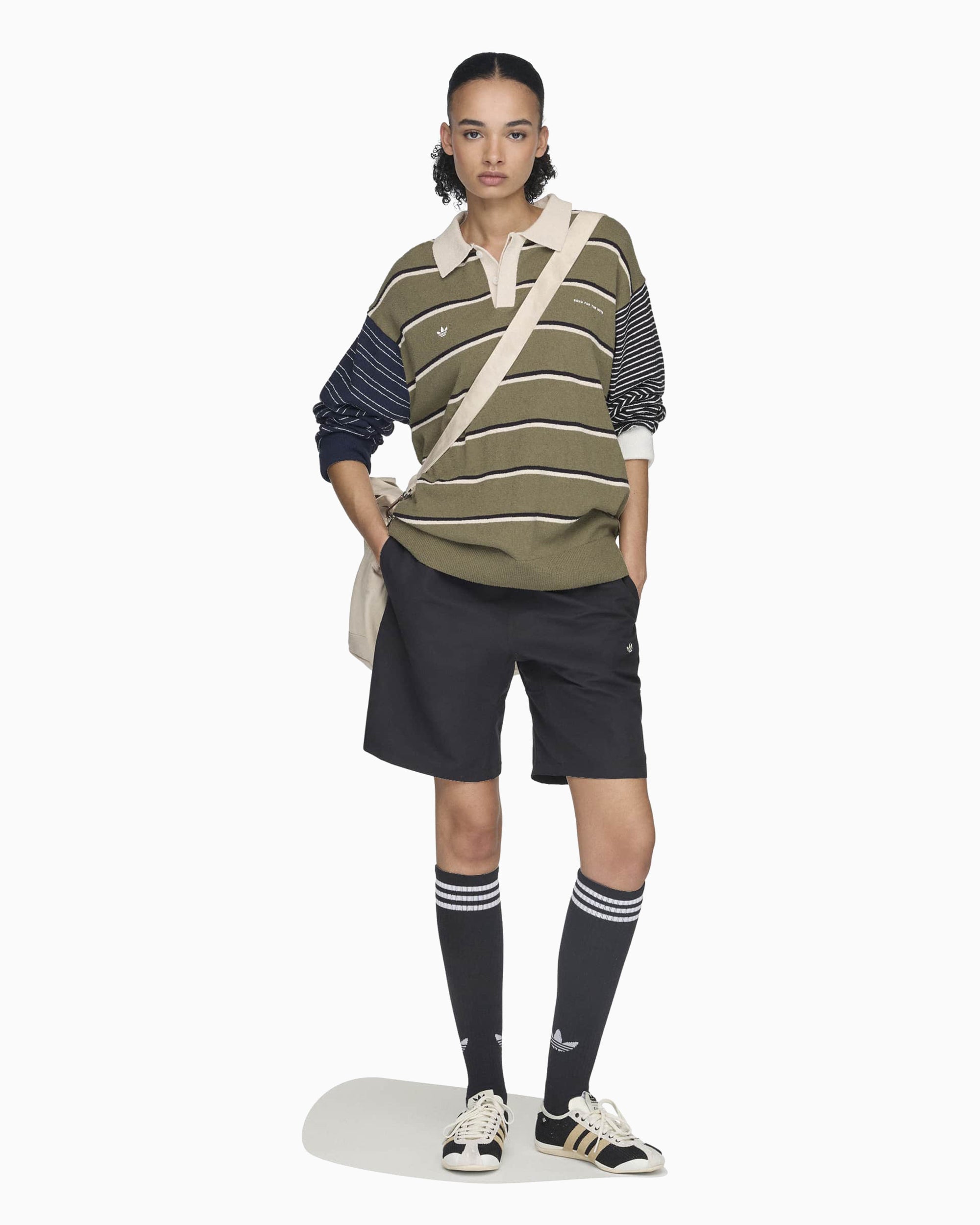 adidas Originals x Song For The Mute 007 Striped Relaxed Unisex Polo S
