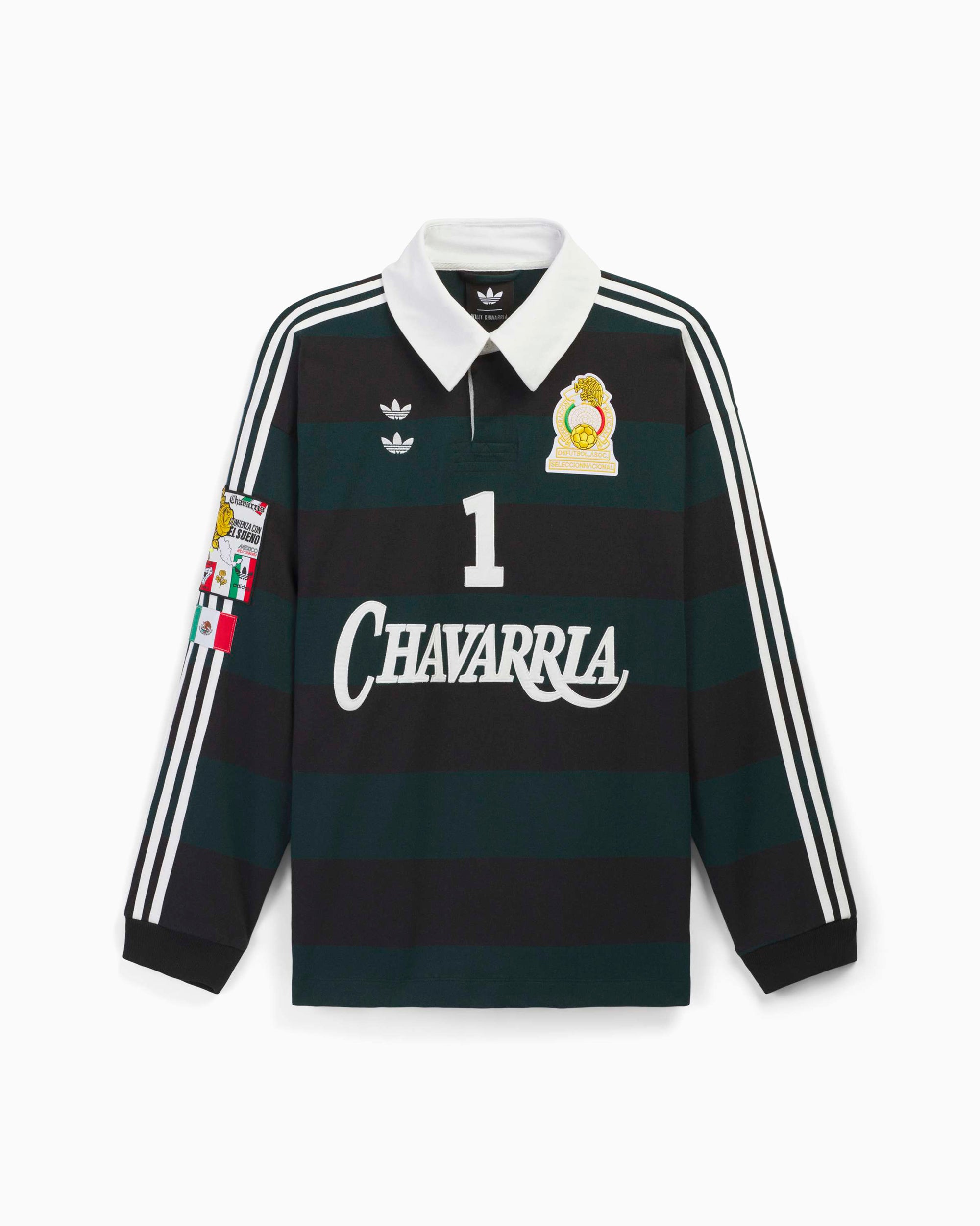 adidas Originals x Willy Chavarria Logo Striped Relaxed Men's Polo Shi