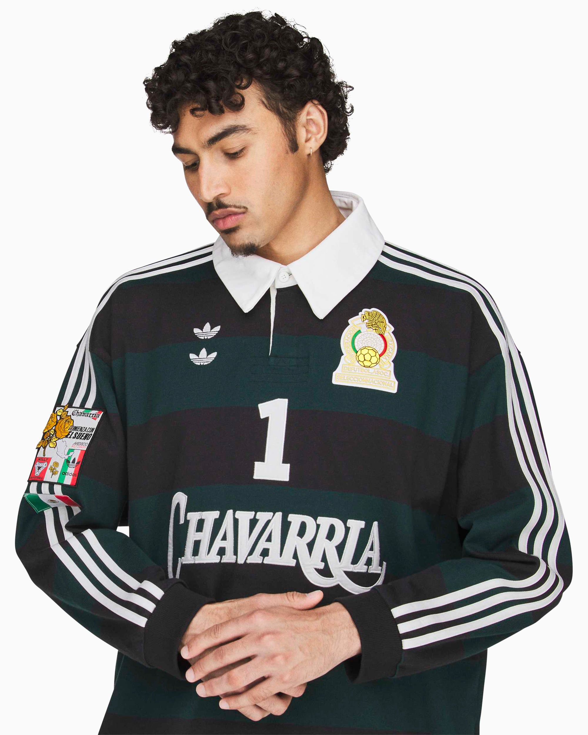 Polo shirts adidas Originals x Willy Chavarria Logo Striped Relaxed Men's Polo Shirt - KV1977