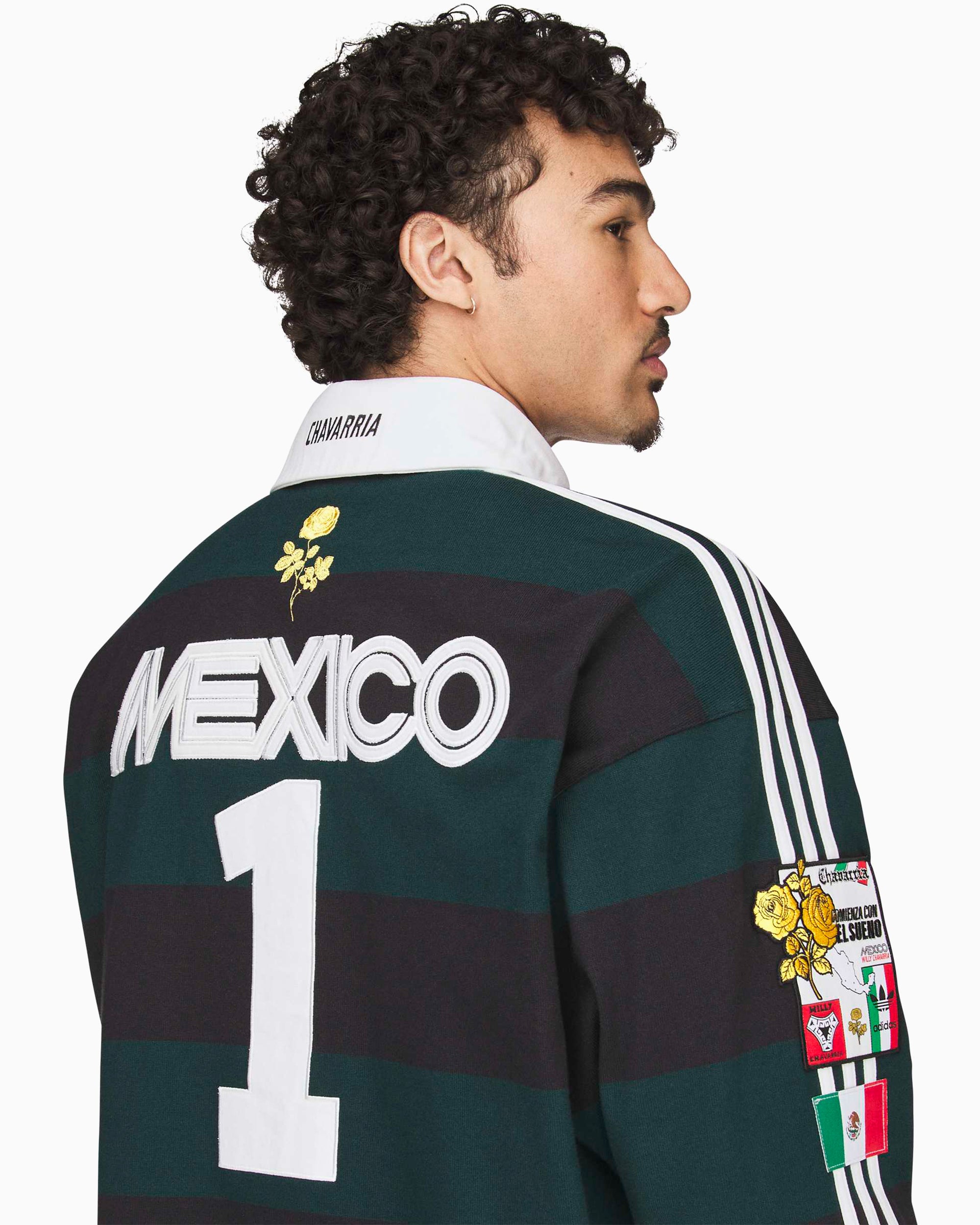 Polo shirts adidas Originals x Willy Chavarria Logo Striped Relaxed Men's Polo Shirt - KV1977