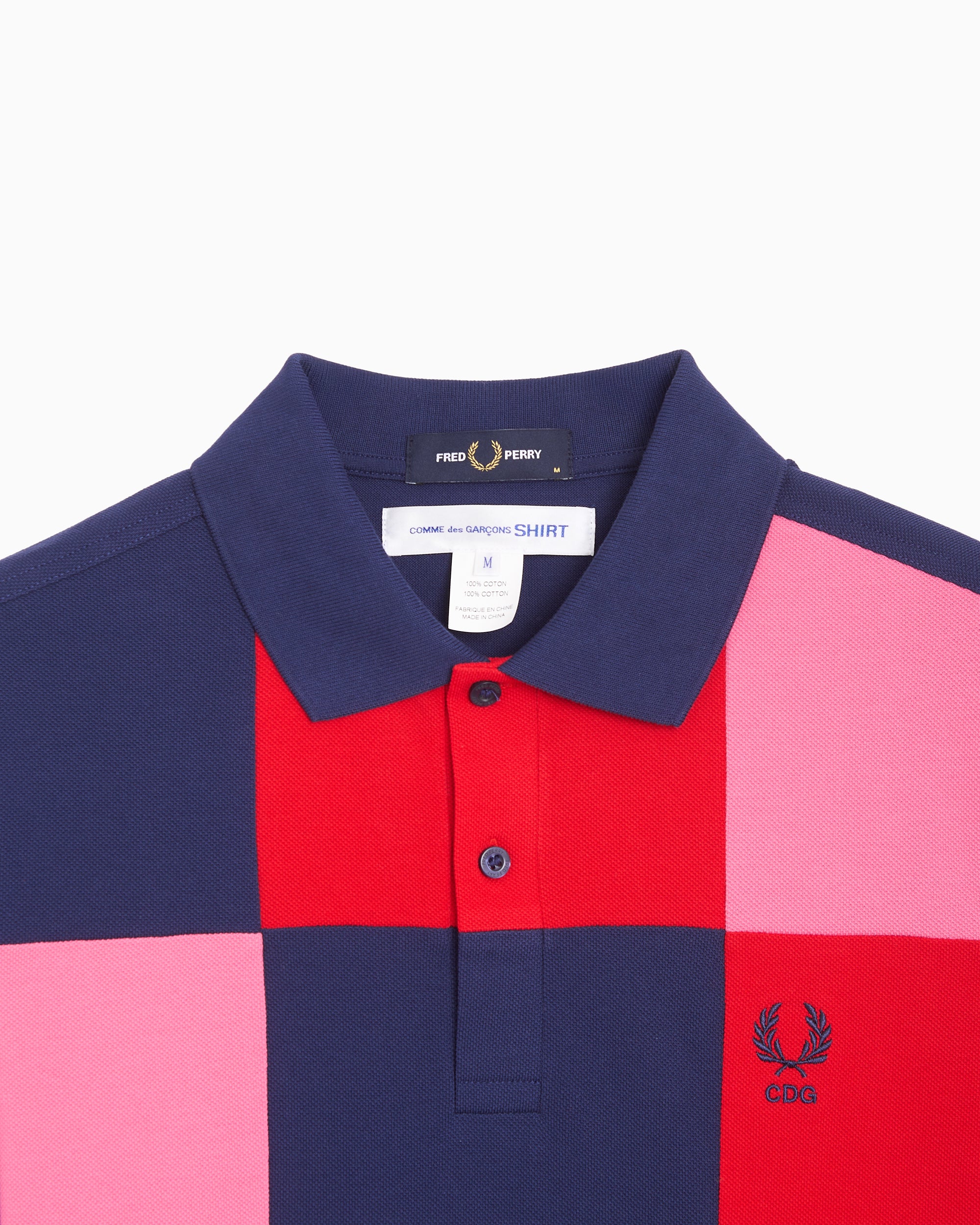 Comme Des Garçons Shirt x Fred Perry Plaid Men's Polo Shirt