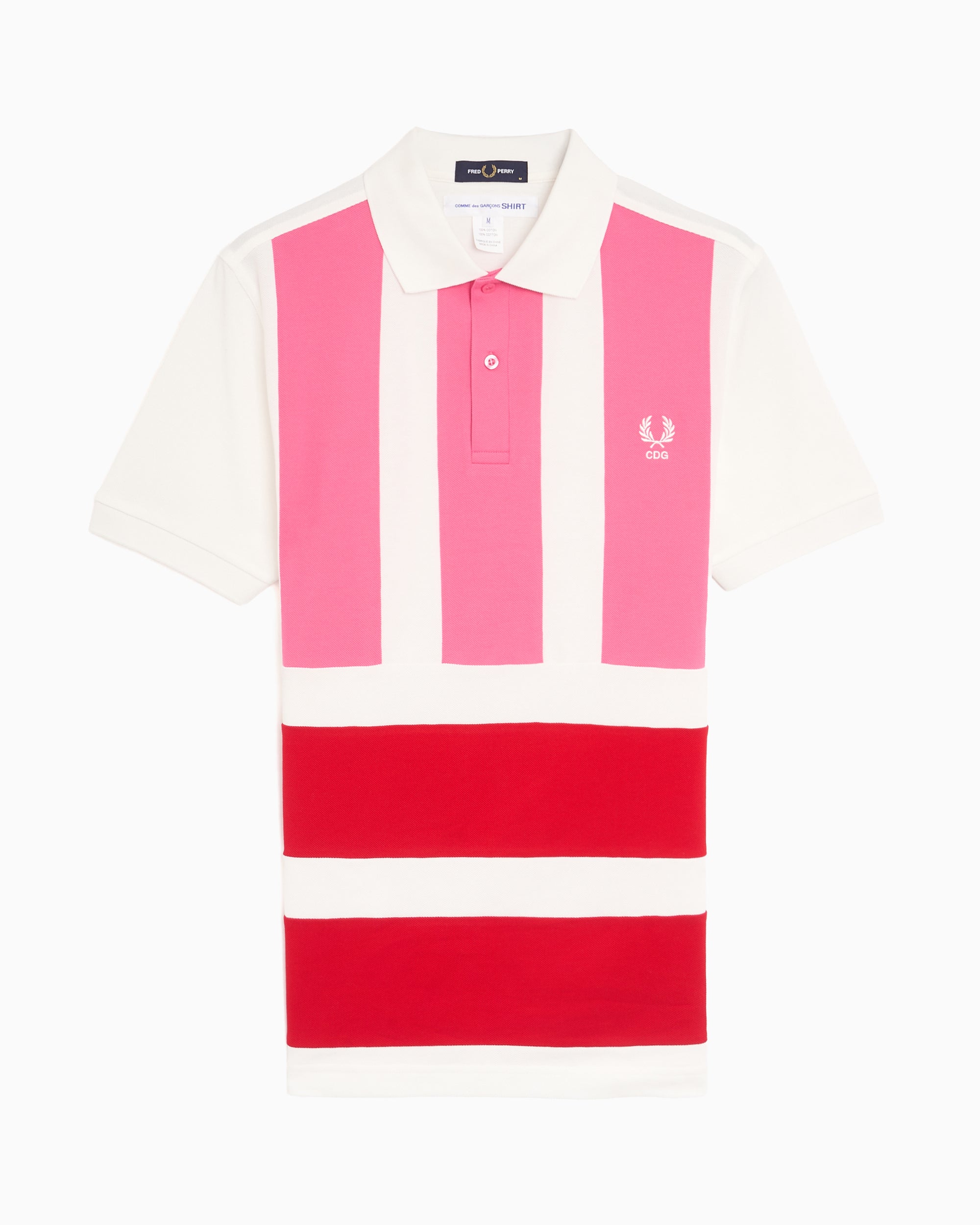 Comme Des Garçons Shirt x Fred Perry Striped Men's Polo Shirt