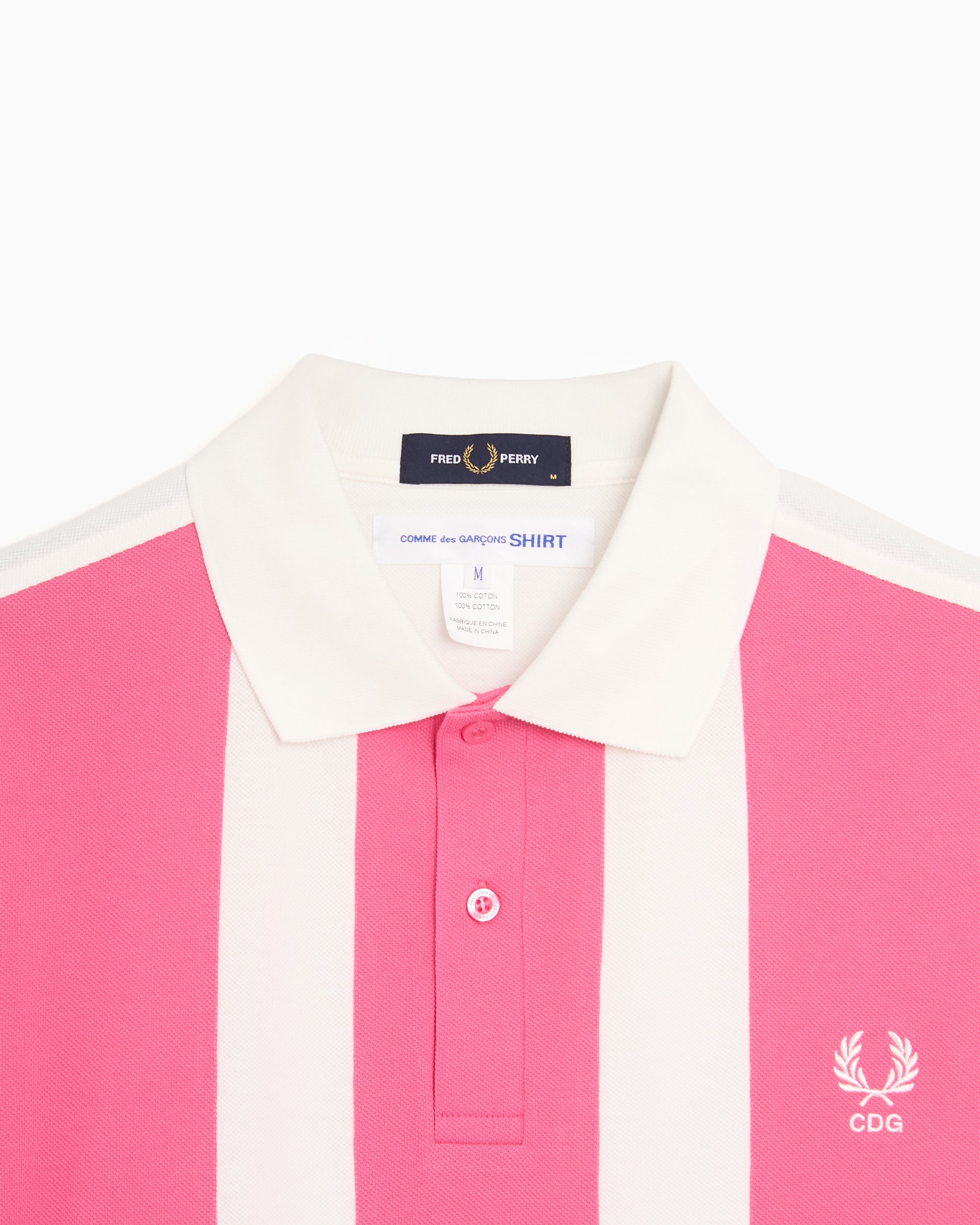 Comme Des Garçons Shirt x Fred Perry Striped Men's Polo Shirt
