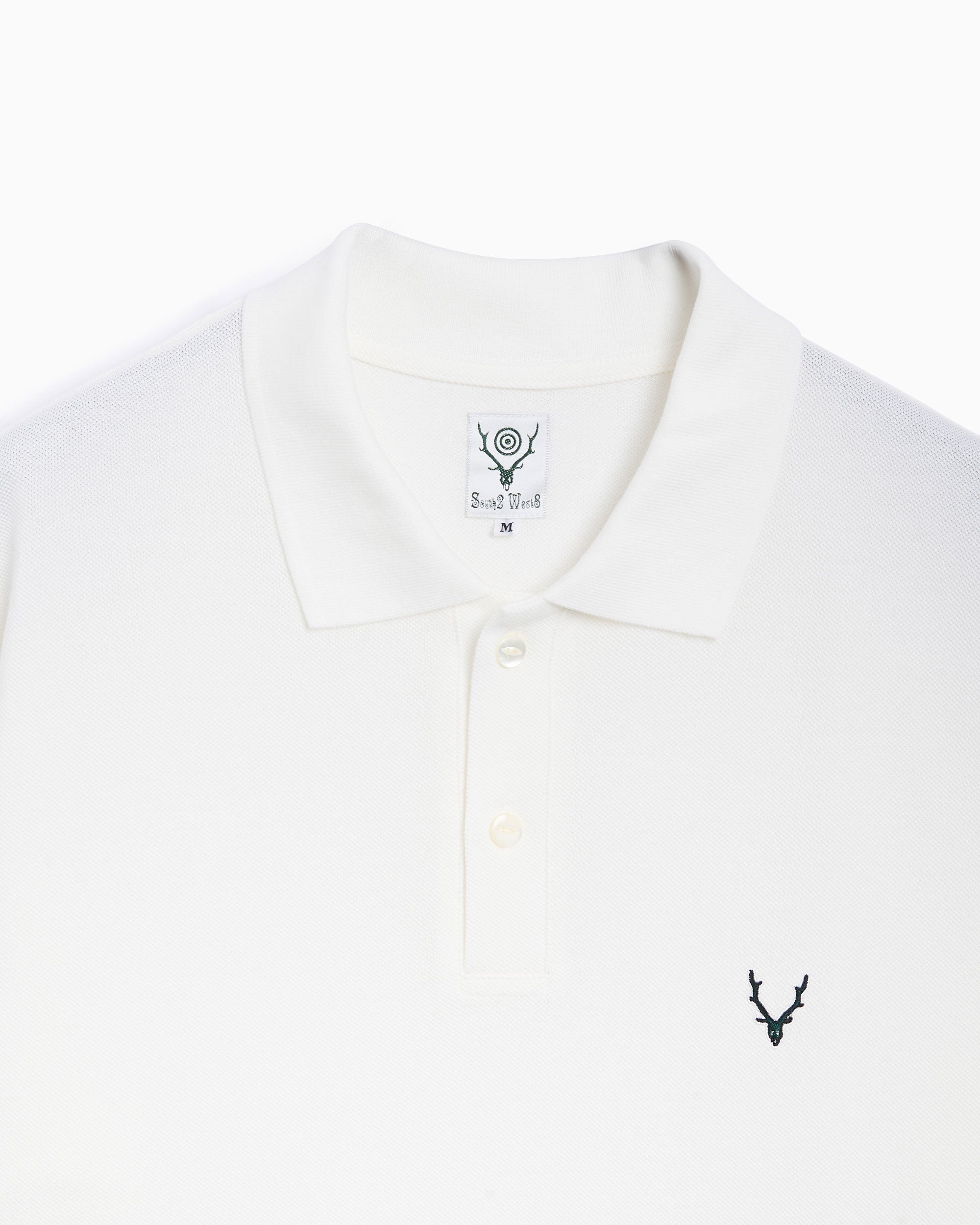 Polo shirts South2 West8 Men's Pique Polo Shirt Men's Polo Shirt - OT614-A-White