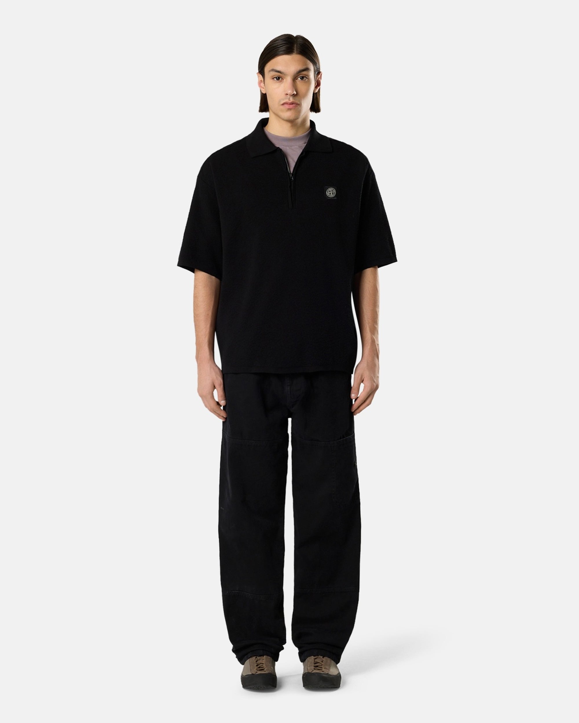 Polo Oversize Media cremallera Stone Island Light Raw para hombre