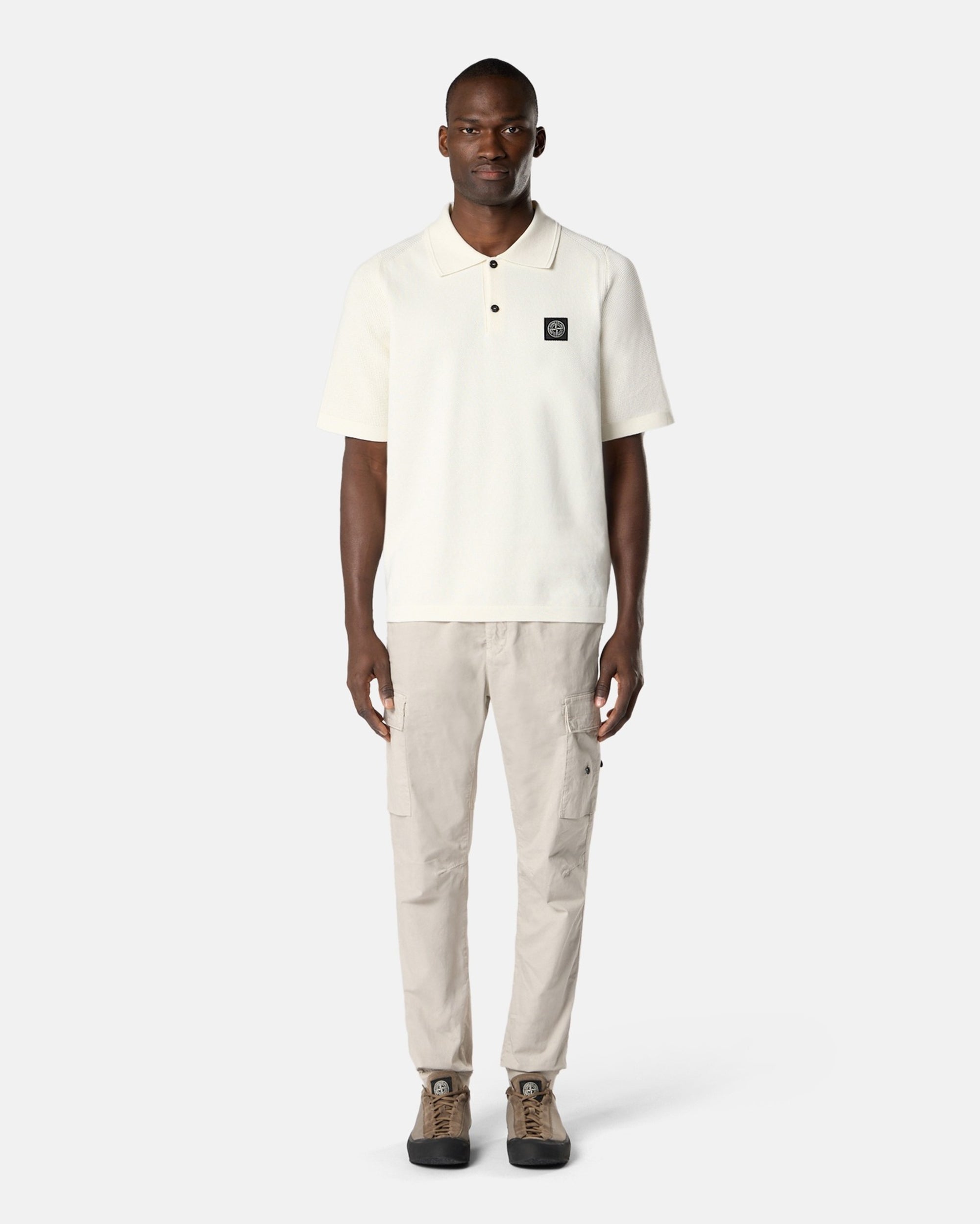 Stone Island Micro Stitch Soft Logo Relaxed Men's Polo Shirt Stone Island Micro Stitch Soft Logo Relaxed Men's Polo Shirt