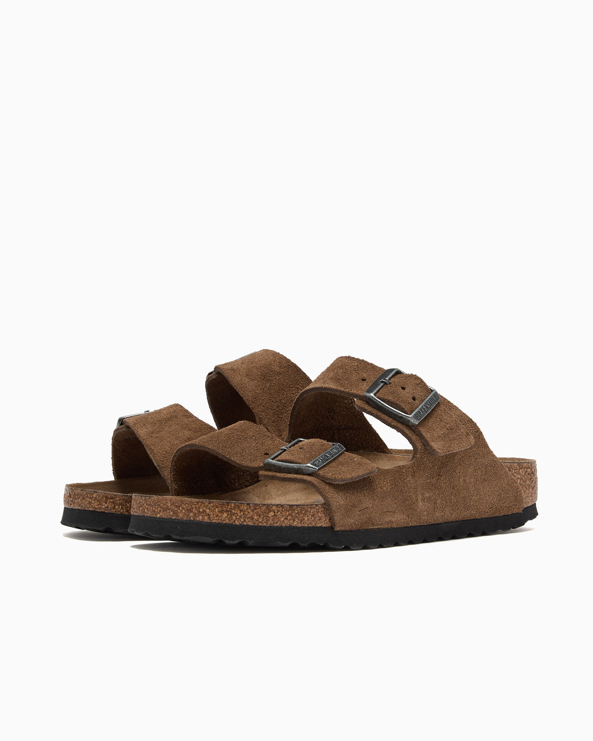 Birkenstock Brown Suede Buckled Slip-On Sandals Arizona Suede Sandal - Mocha main image 2