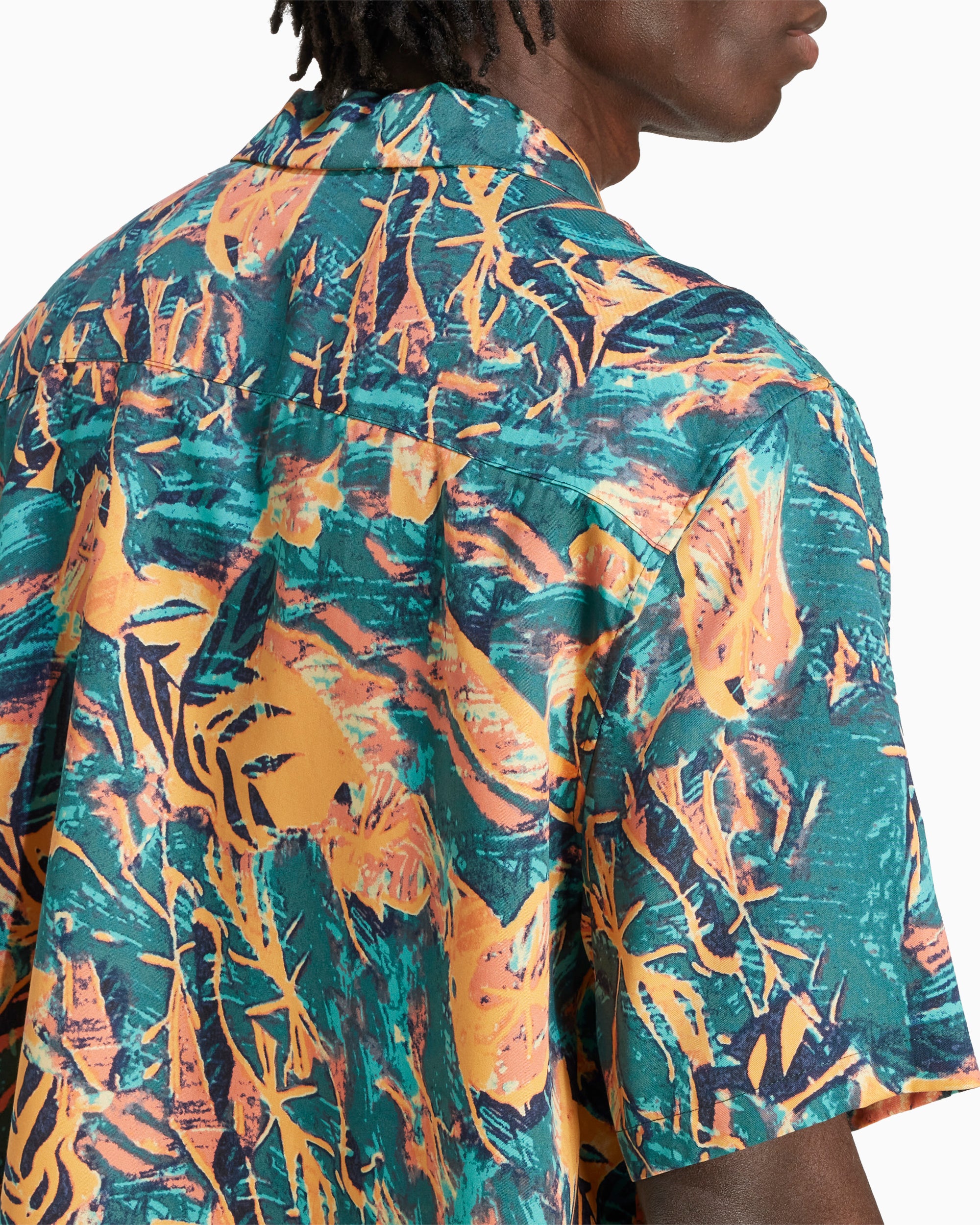 【幕男 きいろ】幕男The Arth×URBAN FOREST adidas Originals Archive Resort Floral Short-Sleeved Men's Shirt