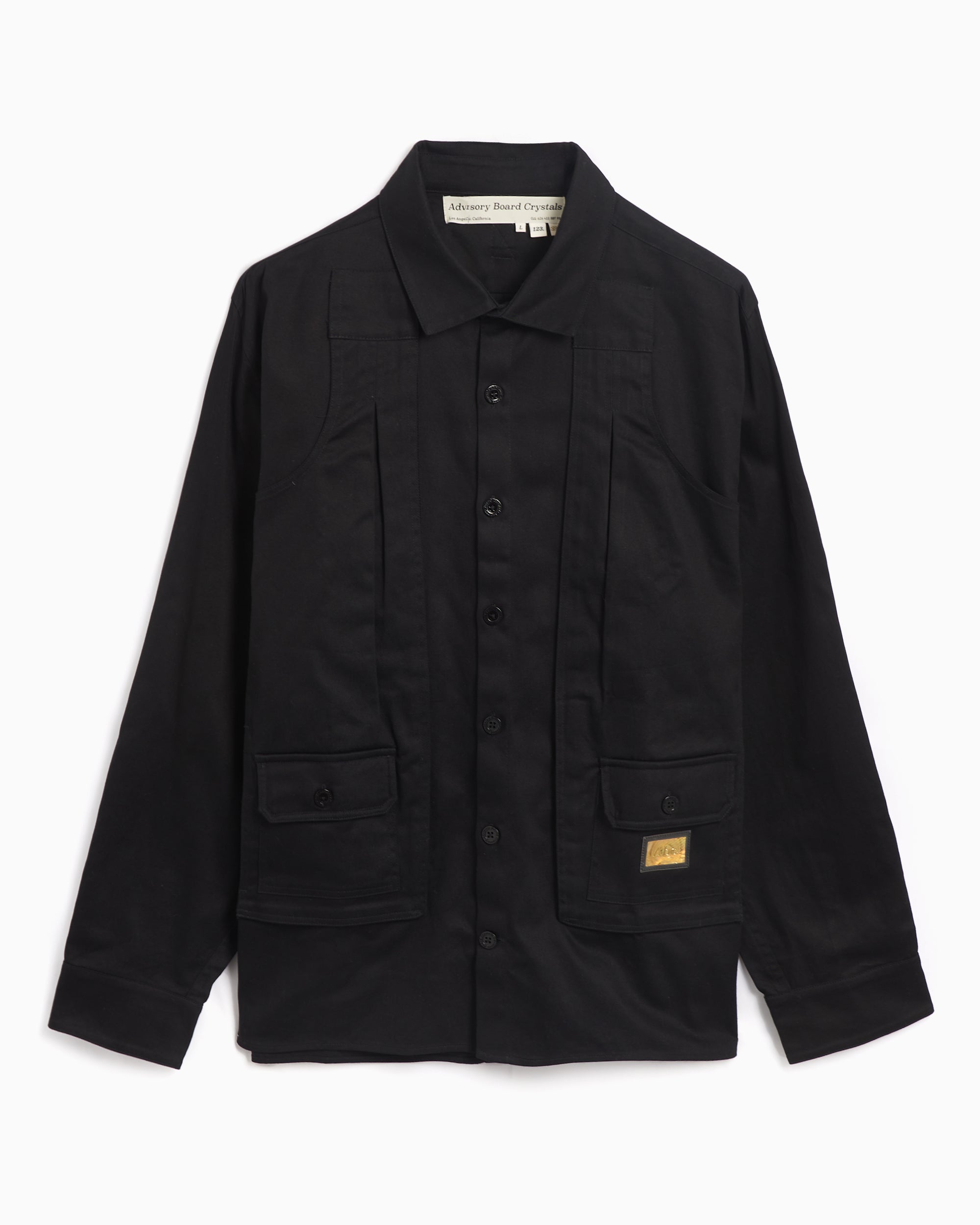 deresデレス　flow shirt noir (black)ウールシャツ黒 shirts-advisory-board-crystals
