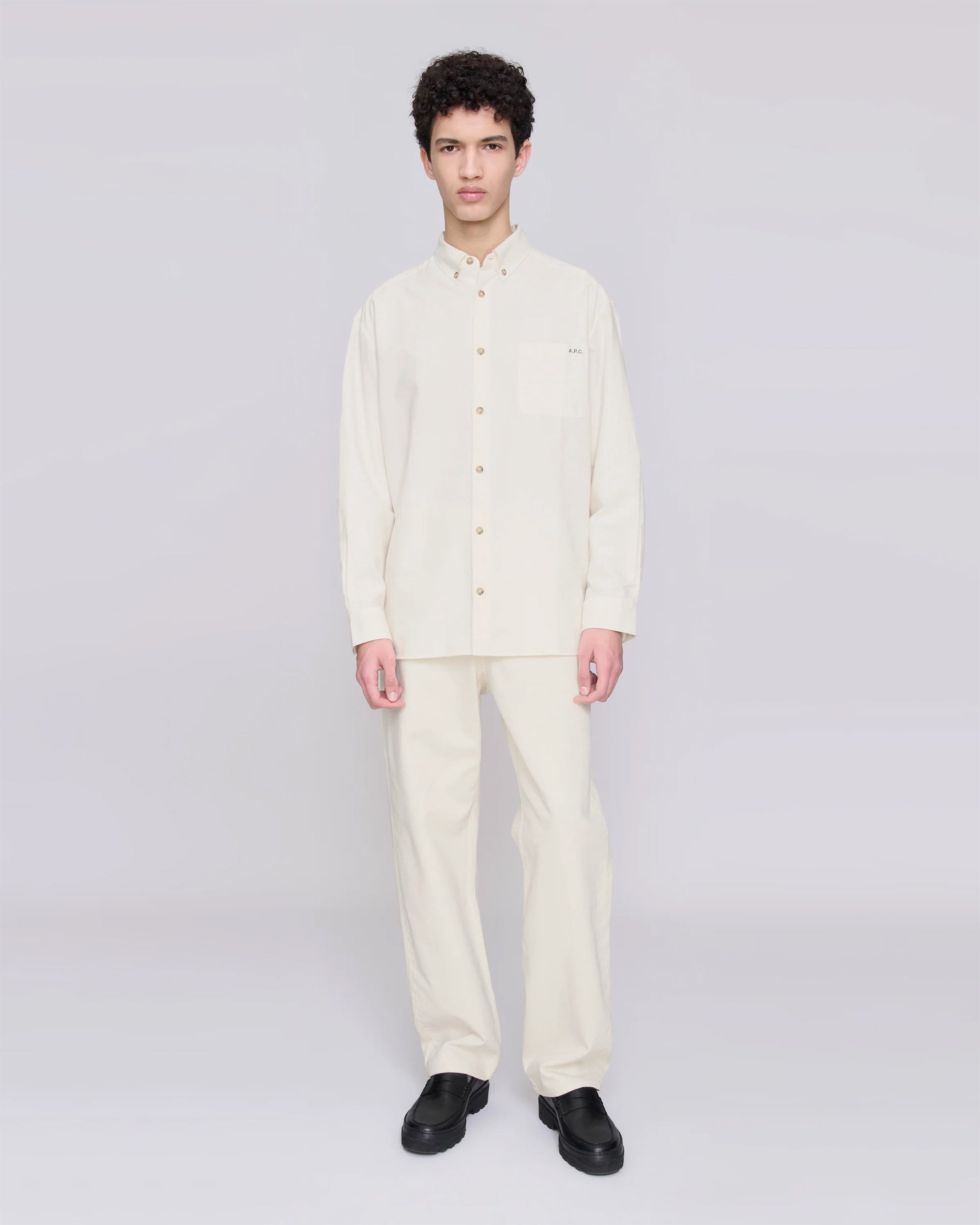 Shirts A.P.C. Mateo Logo Relaxed Men's Shirt - COHOE-H12599-AAC