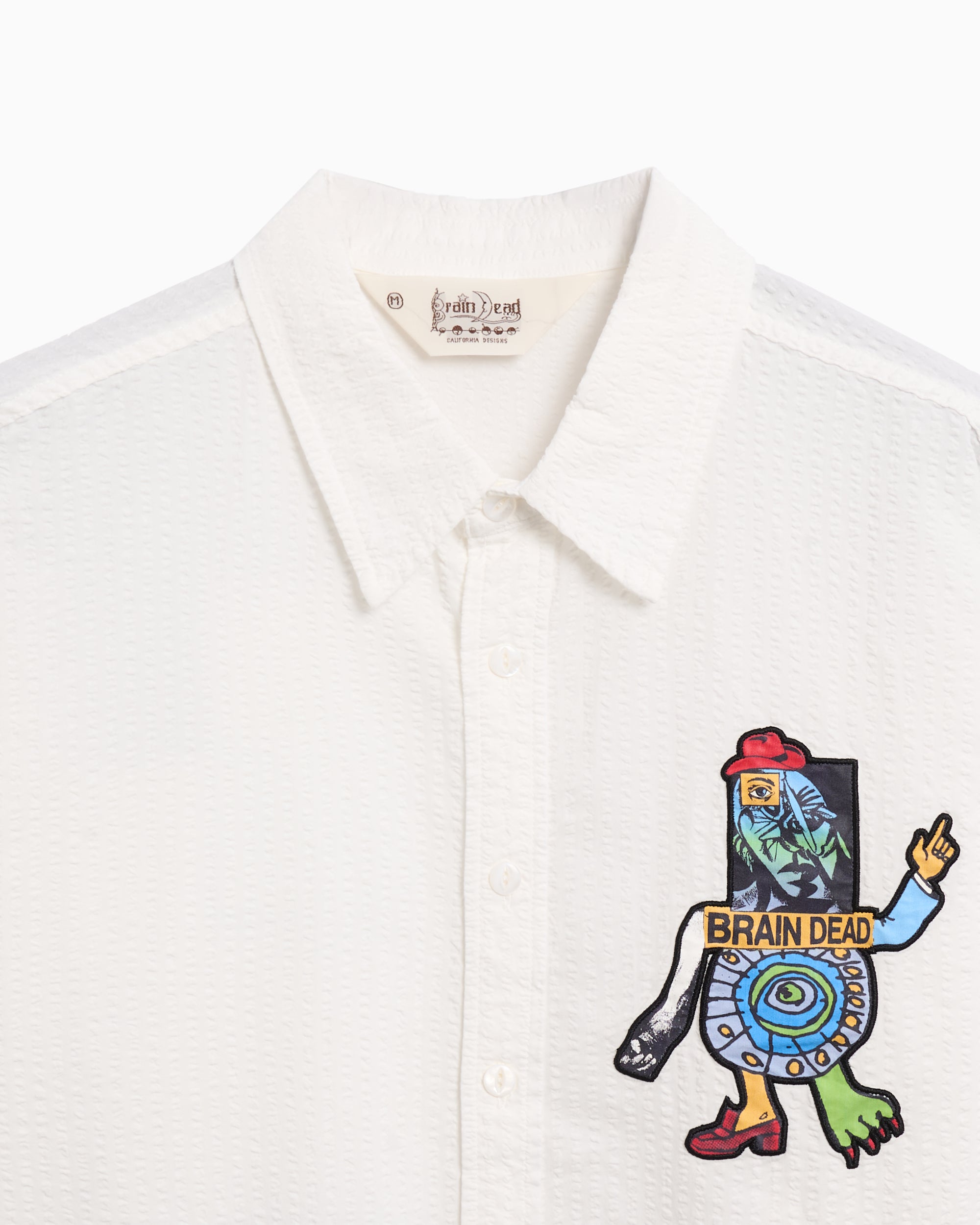 Shirts Brain Dead Truth Now Seersucker Men's Shirt - S25T240043-WHT