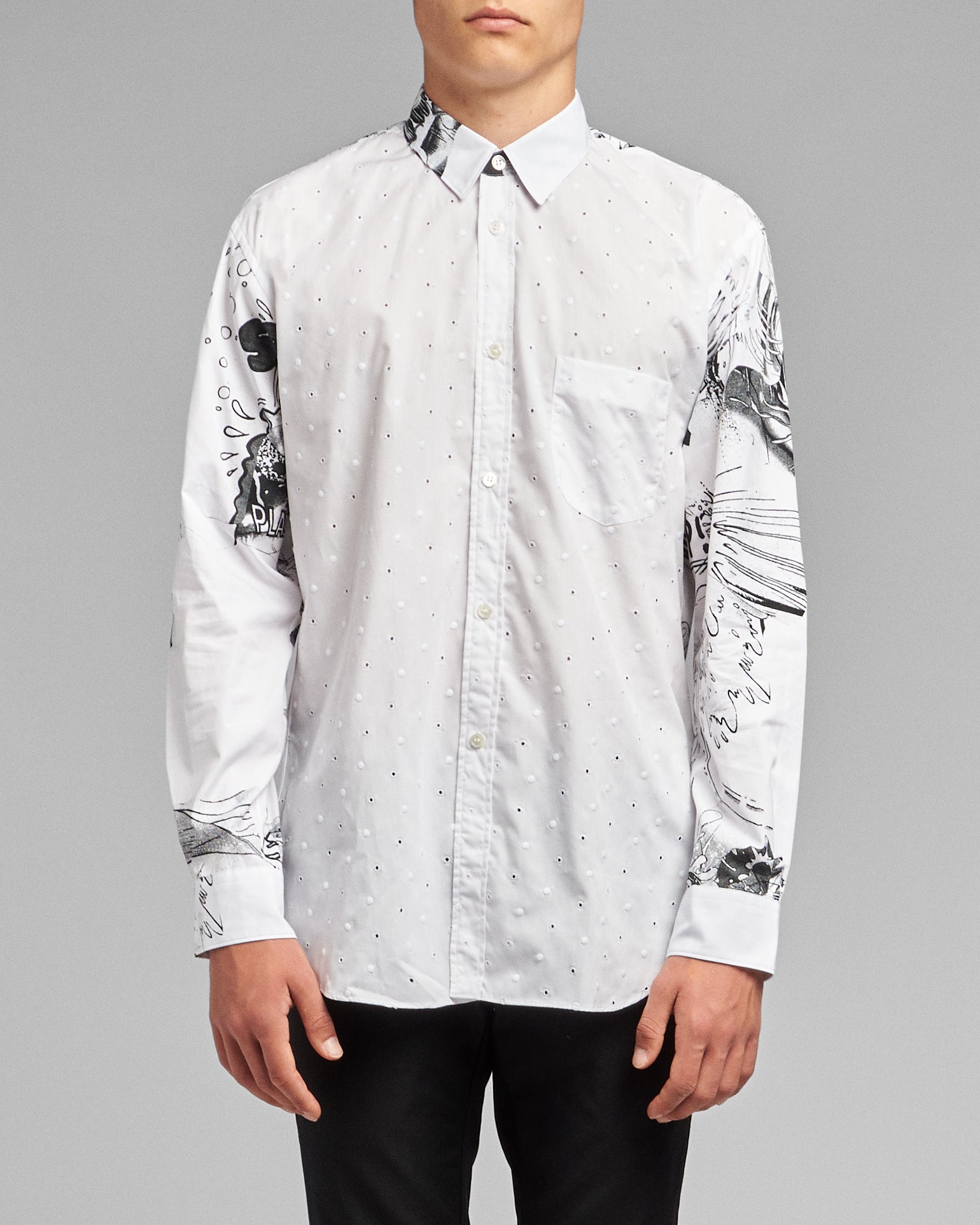 Comme Des Garçons Shirt x Christian Marclay Men's Woven Shirt Men's Sh