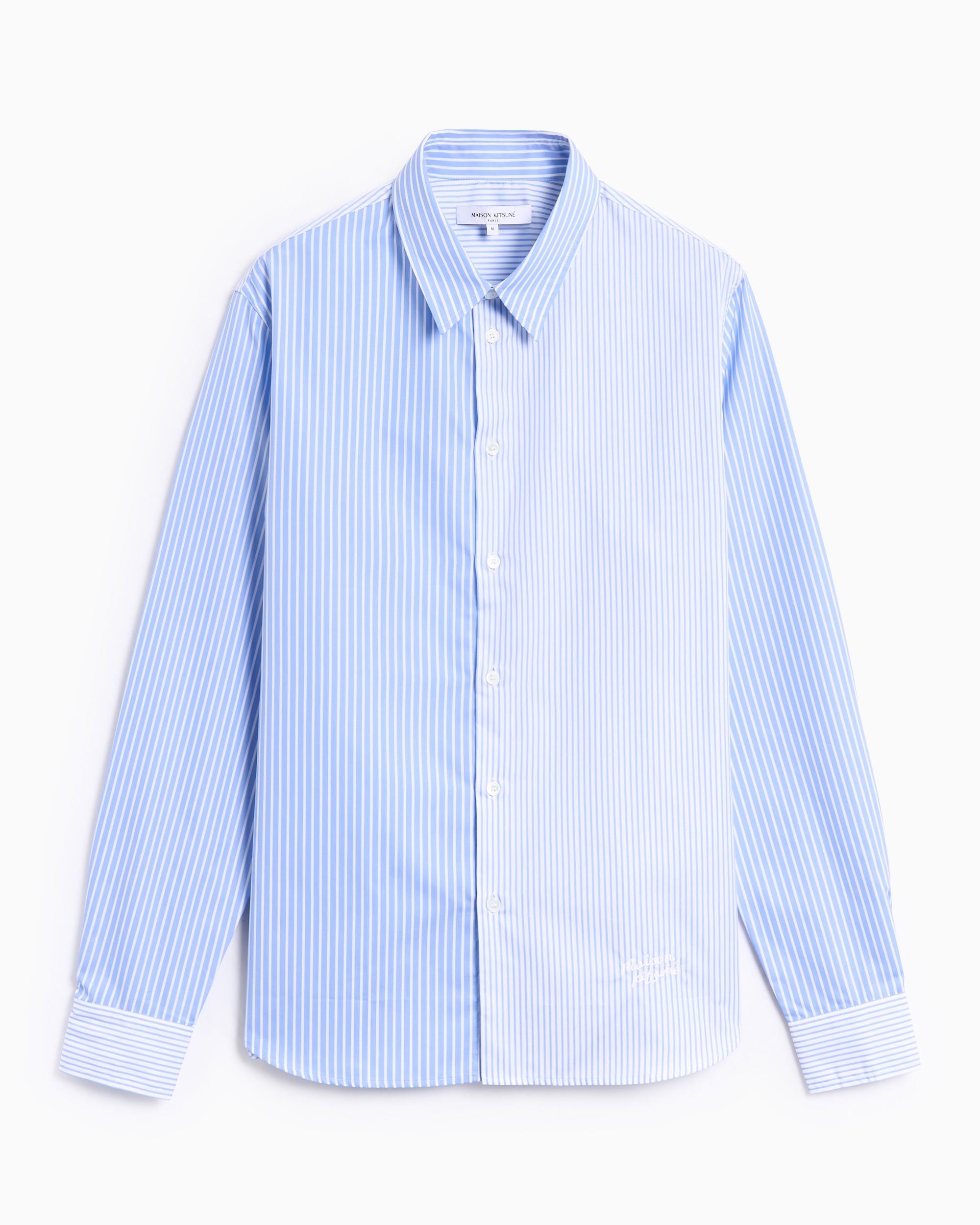 Maison Kitsuné Handwriting Patchwork Striped Relaxed Men's Shirt