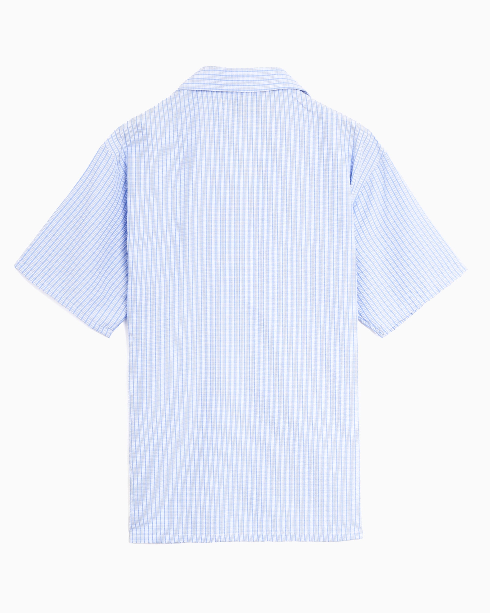 Metalwood Studio Textured Caddie Plaid Zipper Short-Sleeved Men's Shir