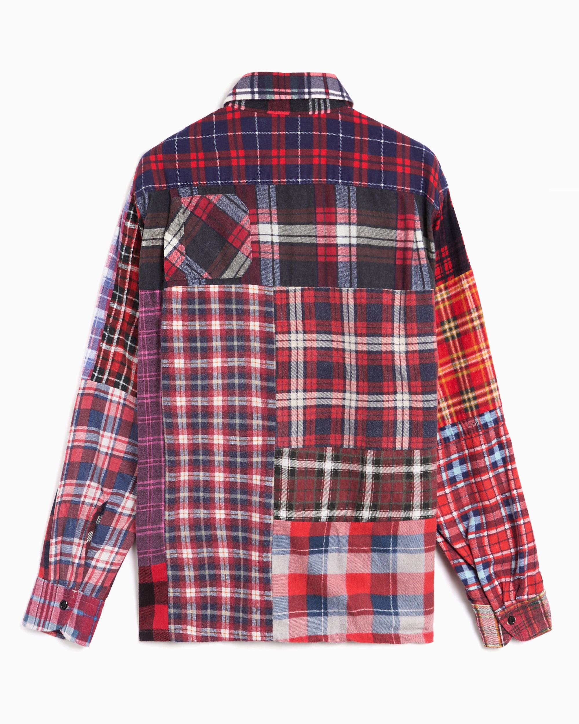 Shirts Needles 7 Cut Flannel Plaid Relaxed Men's Shirt - SX488-Assorted-L