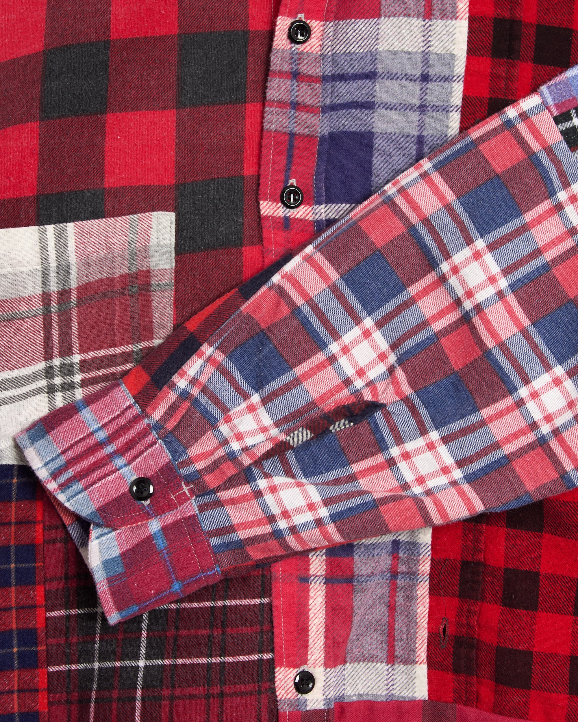 Shirts Needles 7 Cut Flannel Plaid Relaxed Men's Shirt - SX488-Assorted-L