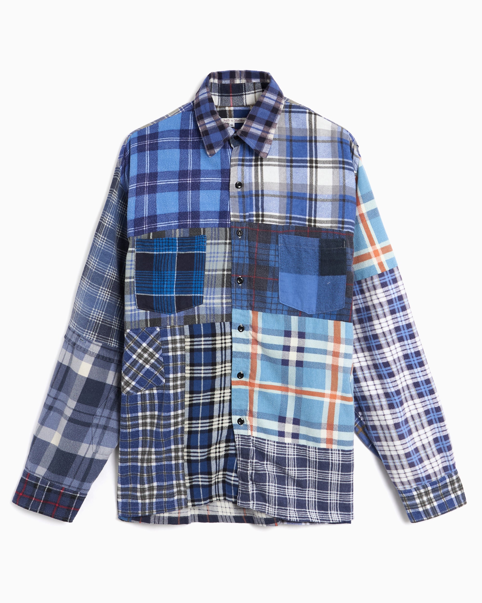 Shirts Needles 7 Cut Flannel Plaid Relaxed Unisex Overshirt - SX488-Assorted-XL