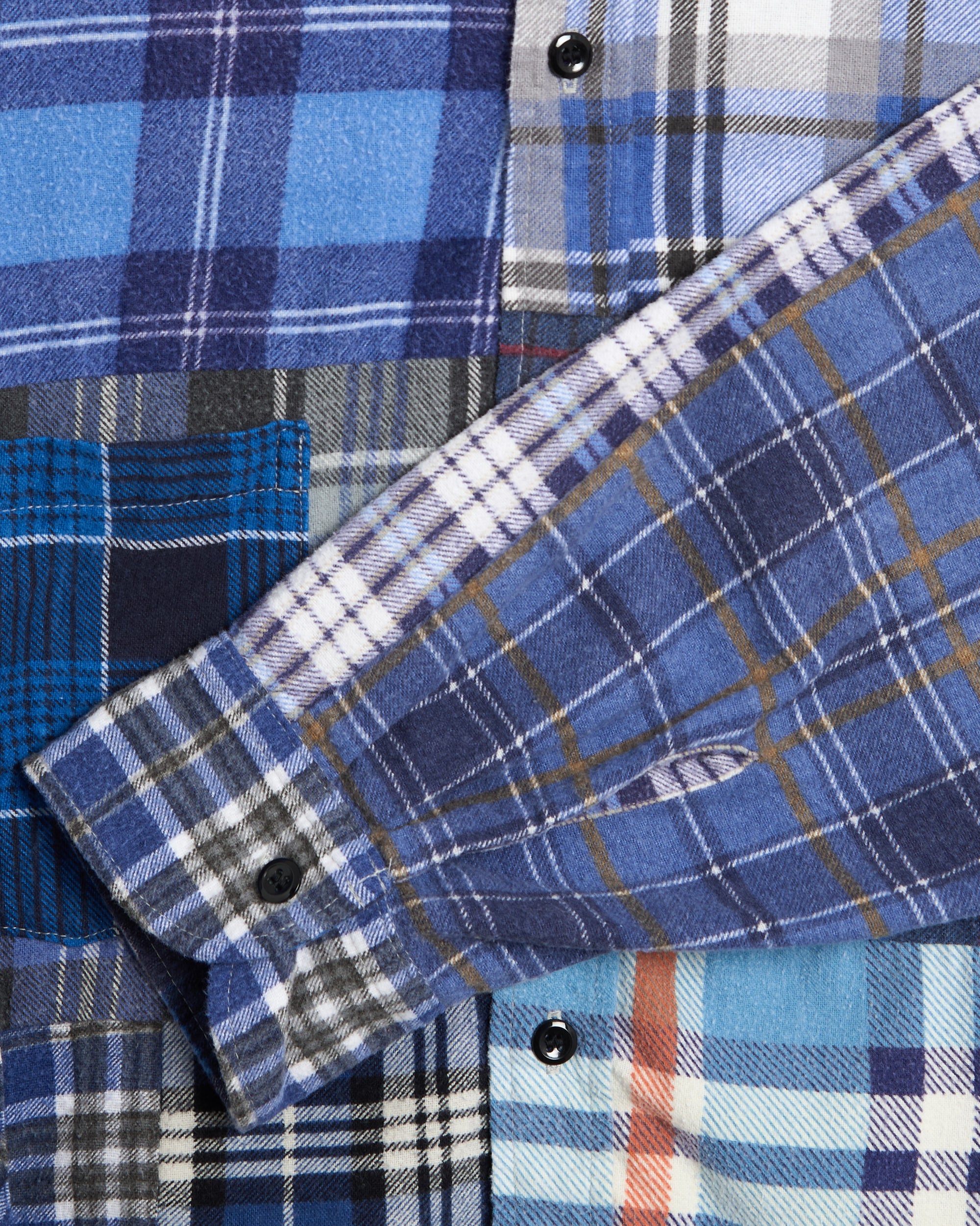 Shirts Needles 7 Cut Flannel Plaid Relaxed Unisex Overshirt - SX488-Assorted-XL