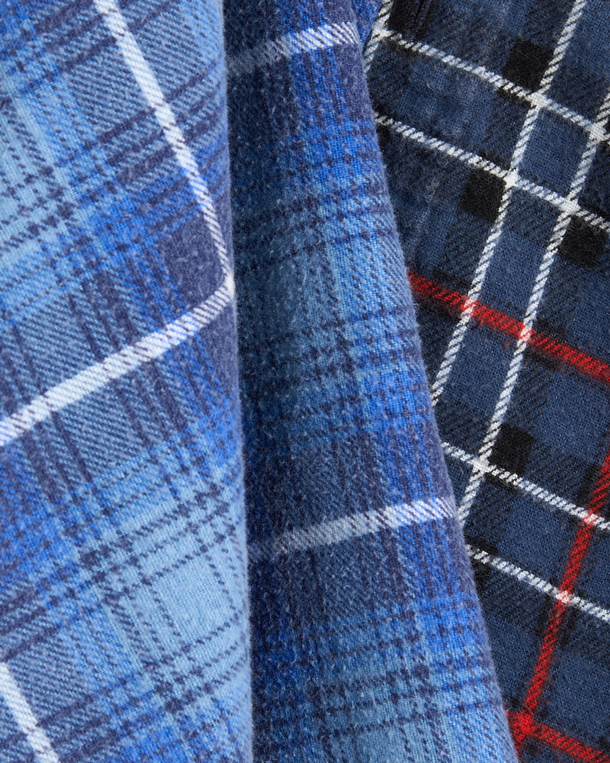 Shirts Needles 7 Cut Flannel Plaid Relaxed Unisex Overshirt - SX488-Assorted-XL