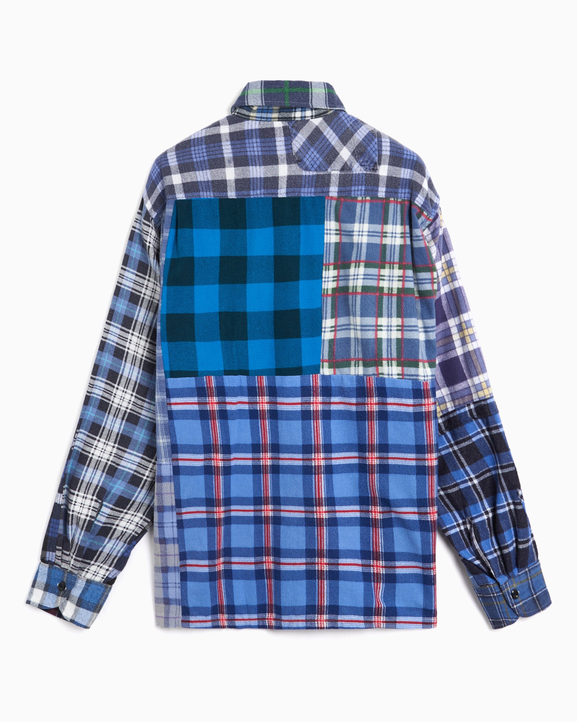 Shirts Needles 7 Cut Flannel Plaid Relaxed Unisex Shirt - SX488-Assorted-L-1