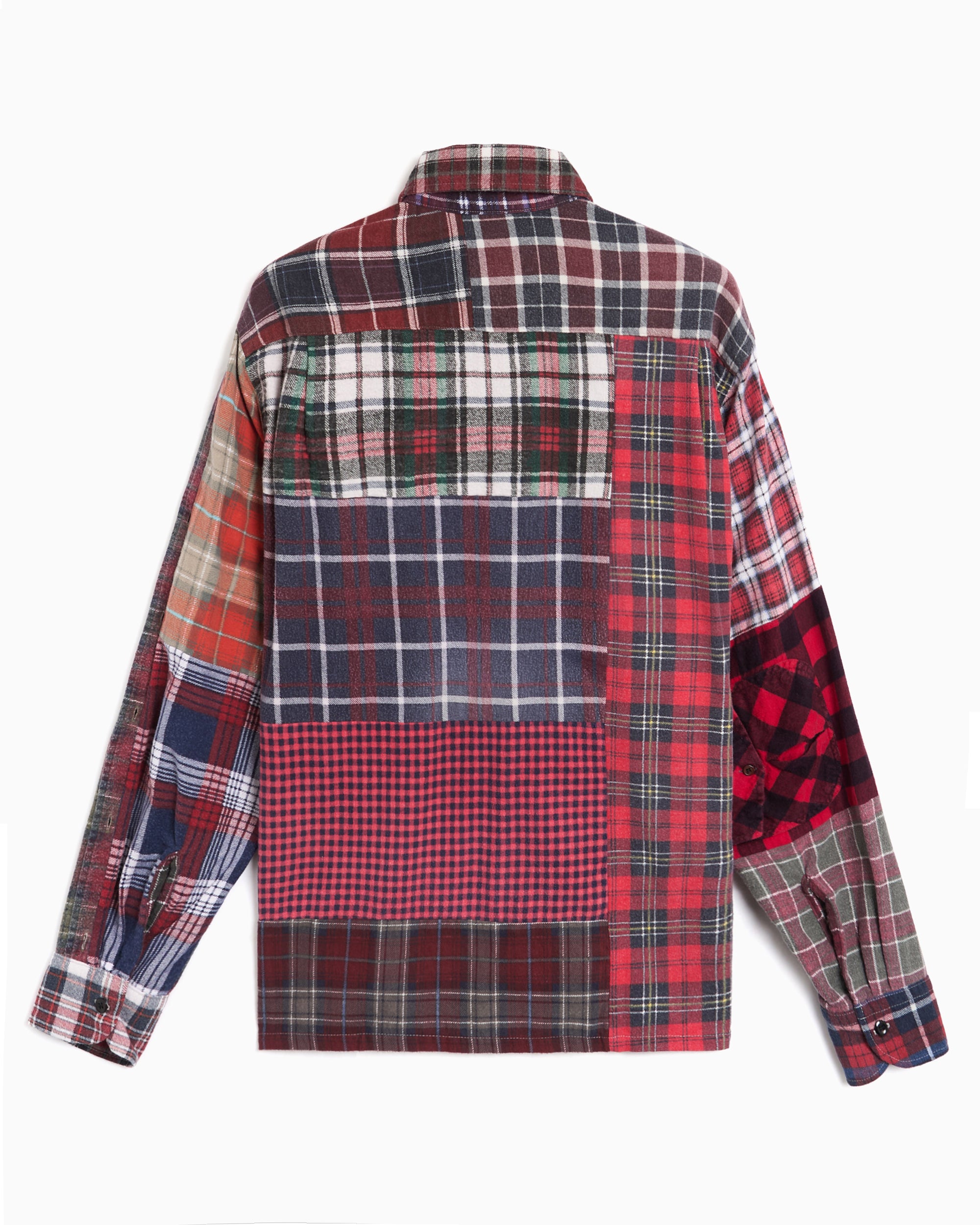 Shirts Needles 7 Cut Flannel Plaid Relaxed Unisex Shirt - SX488-Assorted-M