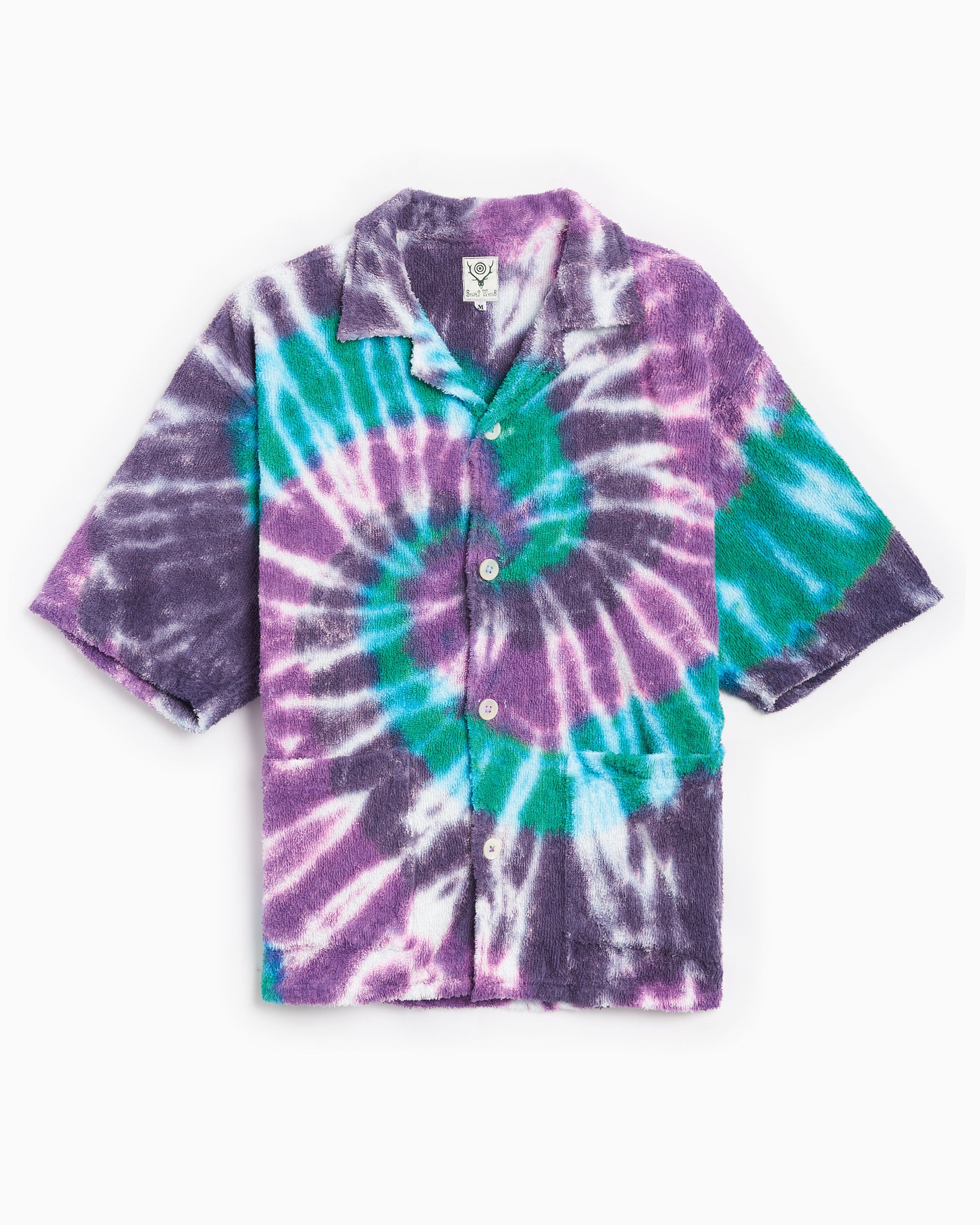 Shirts South2 West8 Cabana Men's Short Sleeve Shirt Men's Shirt - OT515-A-Green/Purple