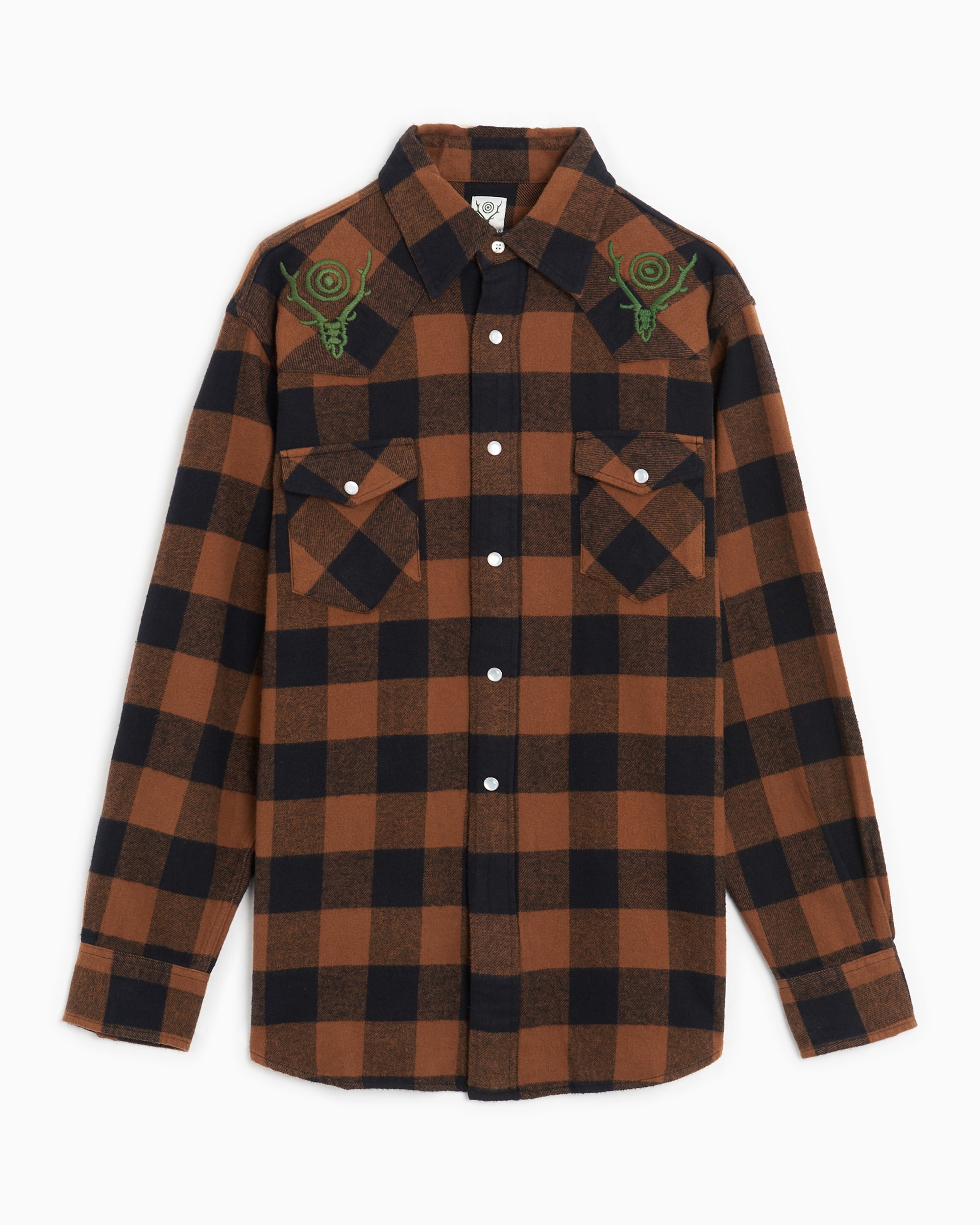 Shirts South2 West8 Western Men's Twill Shirt Men's Shirt - NS784-A-Brown-Black