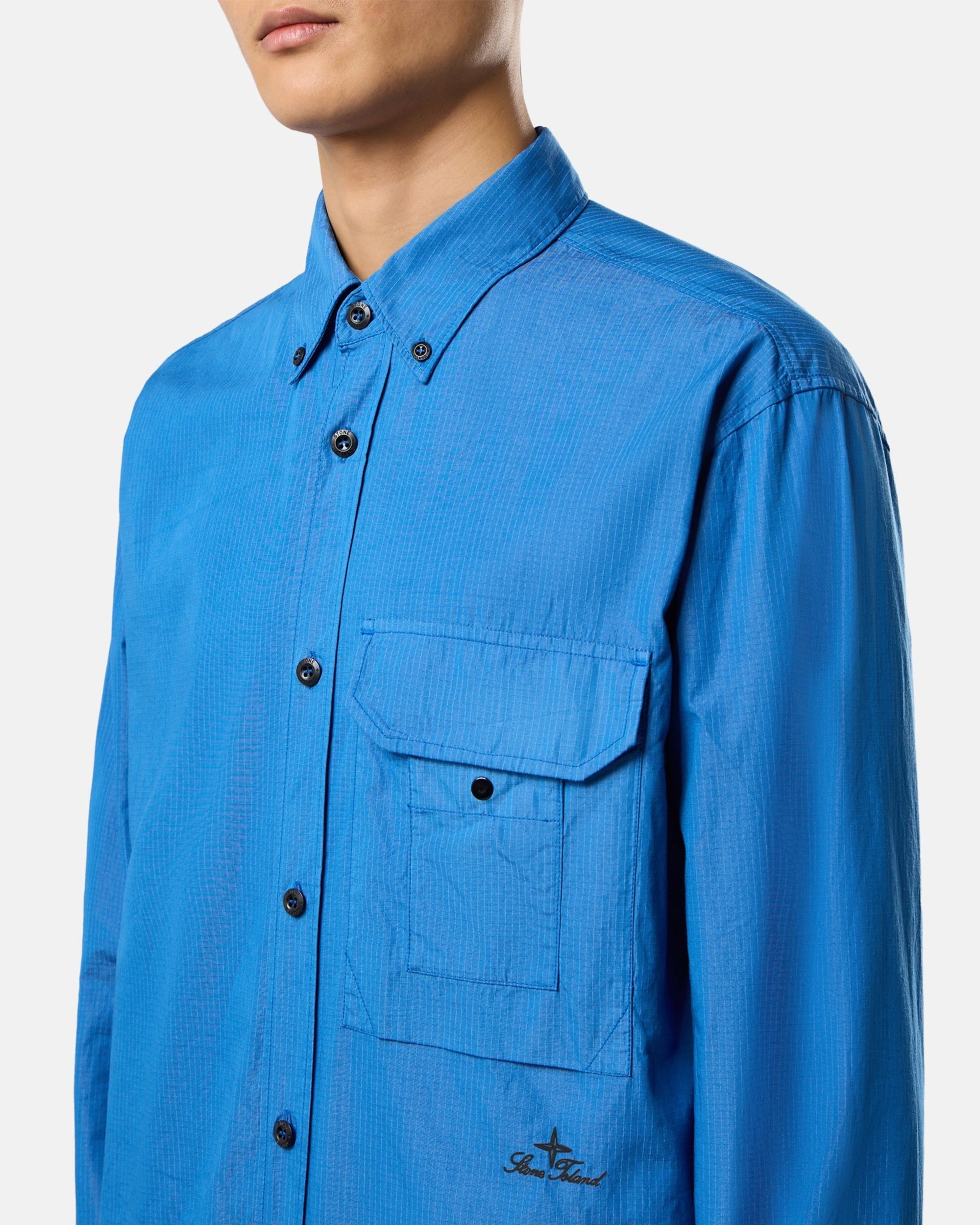 Shirts Stone Island Ripstop Embroidered Relaxed Men's Shirt - L1S151100028-V0022