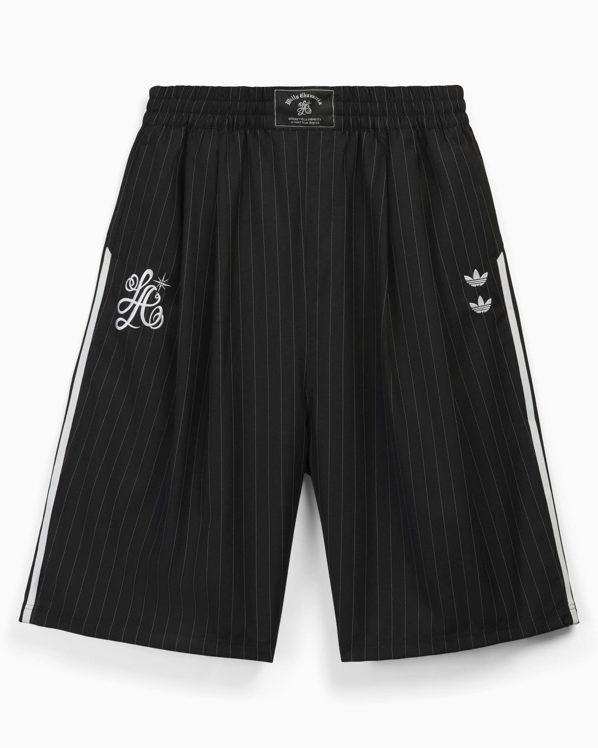 adidas gazelle silver green womens adidas Originals x Willy Chavarria Pinstripe Oversize Men's Shorts
